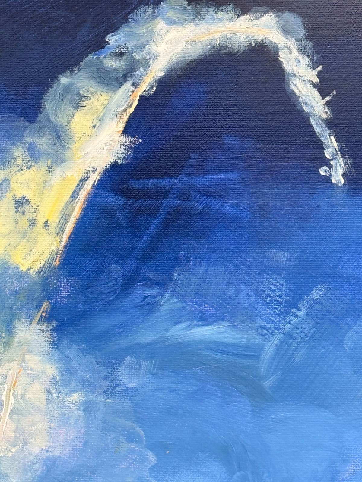 Original Acrylic Artemis II NASA Rocket Launch Plume Dramatic Sky Painting 16×20