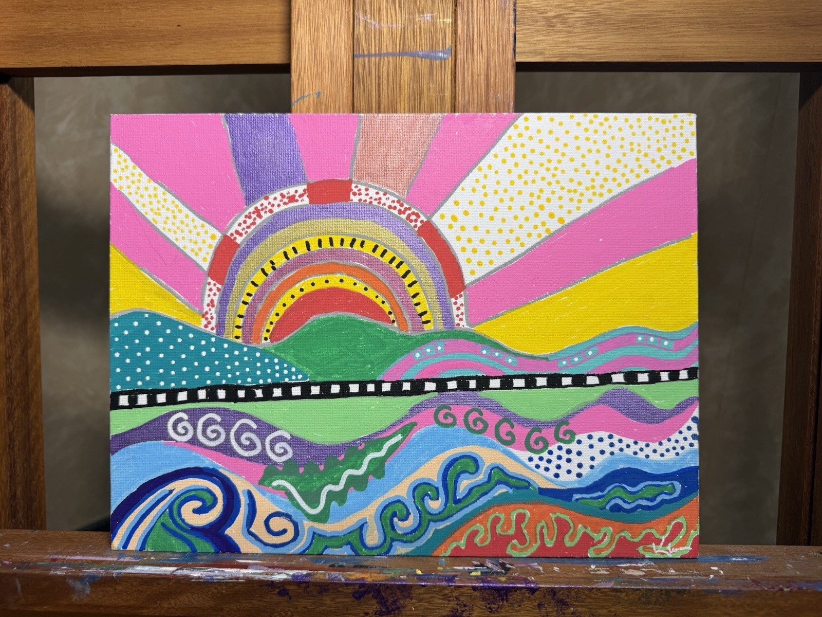 TROPICAL MORNING Original Painting. Signed by Artist Is Painting On Board 9×12