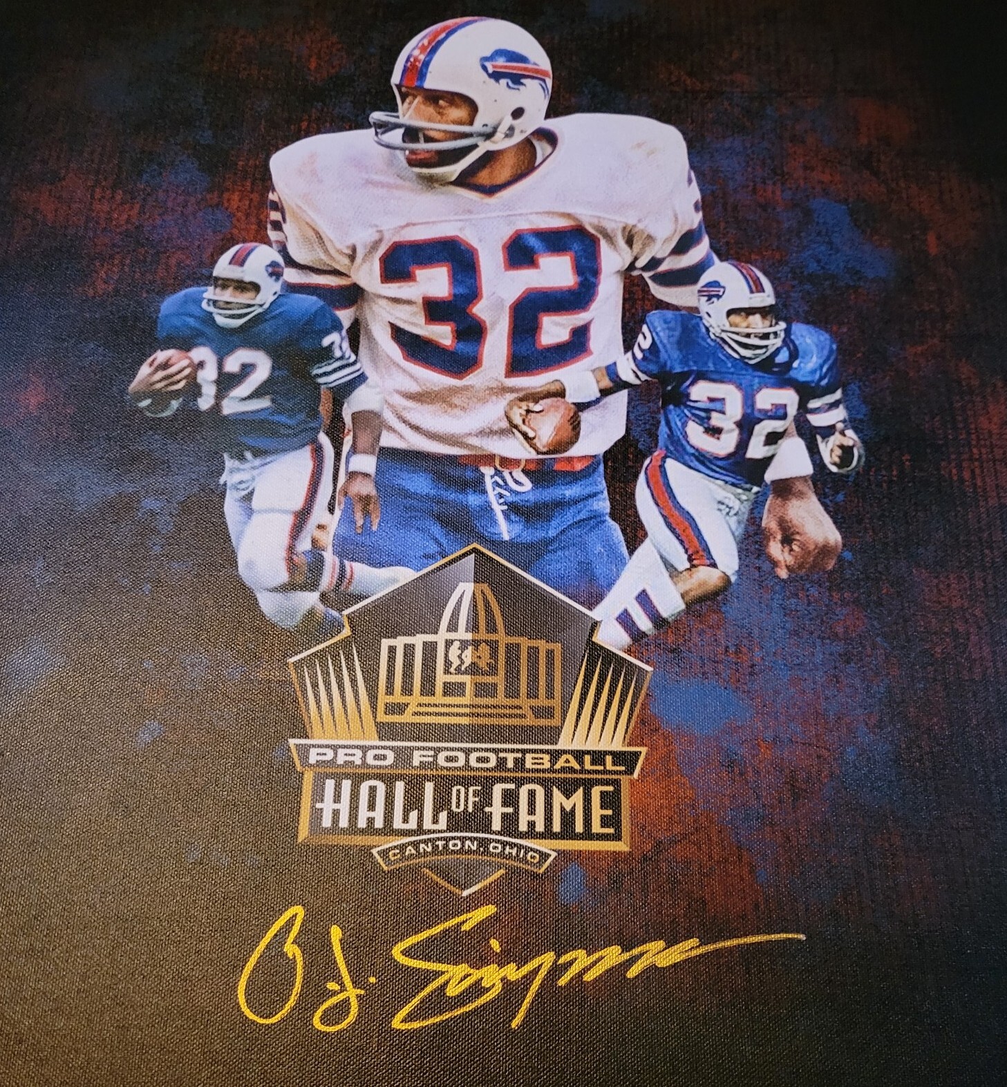 OJ Simpson Singed 16 x 20 Canvass HoF Edition Limited Edition #9 of 10 JSA WCOA