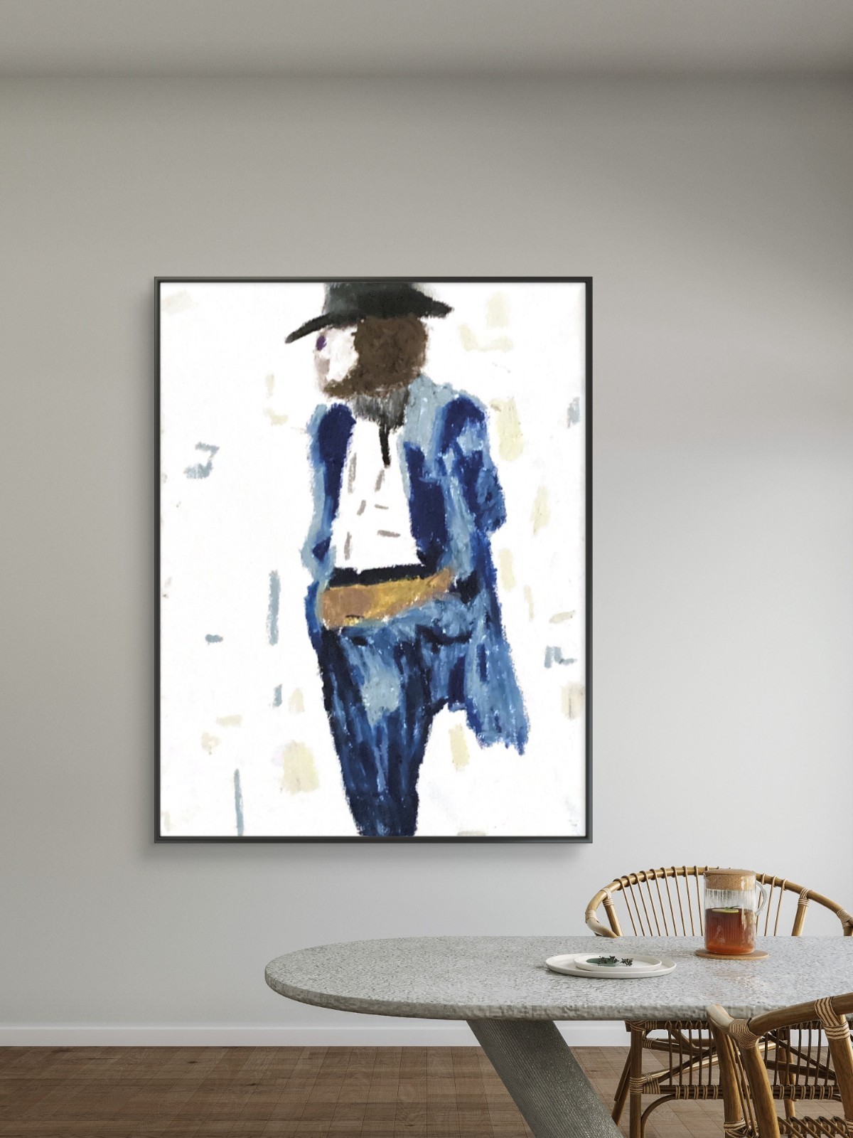 Abstract Original Cowboy Western Rustic Art 11 by 14 Canvas