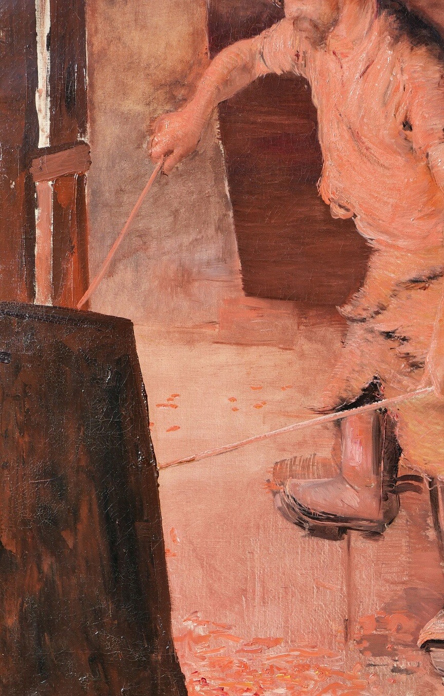 Lucien Jonas, Painting, Industry, Furnace, Foundry, Realism, Worker, Factory
