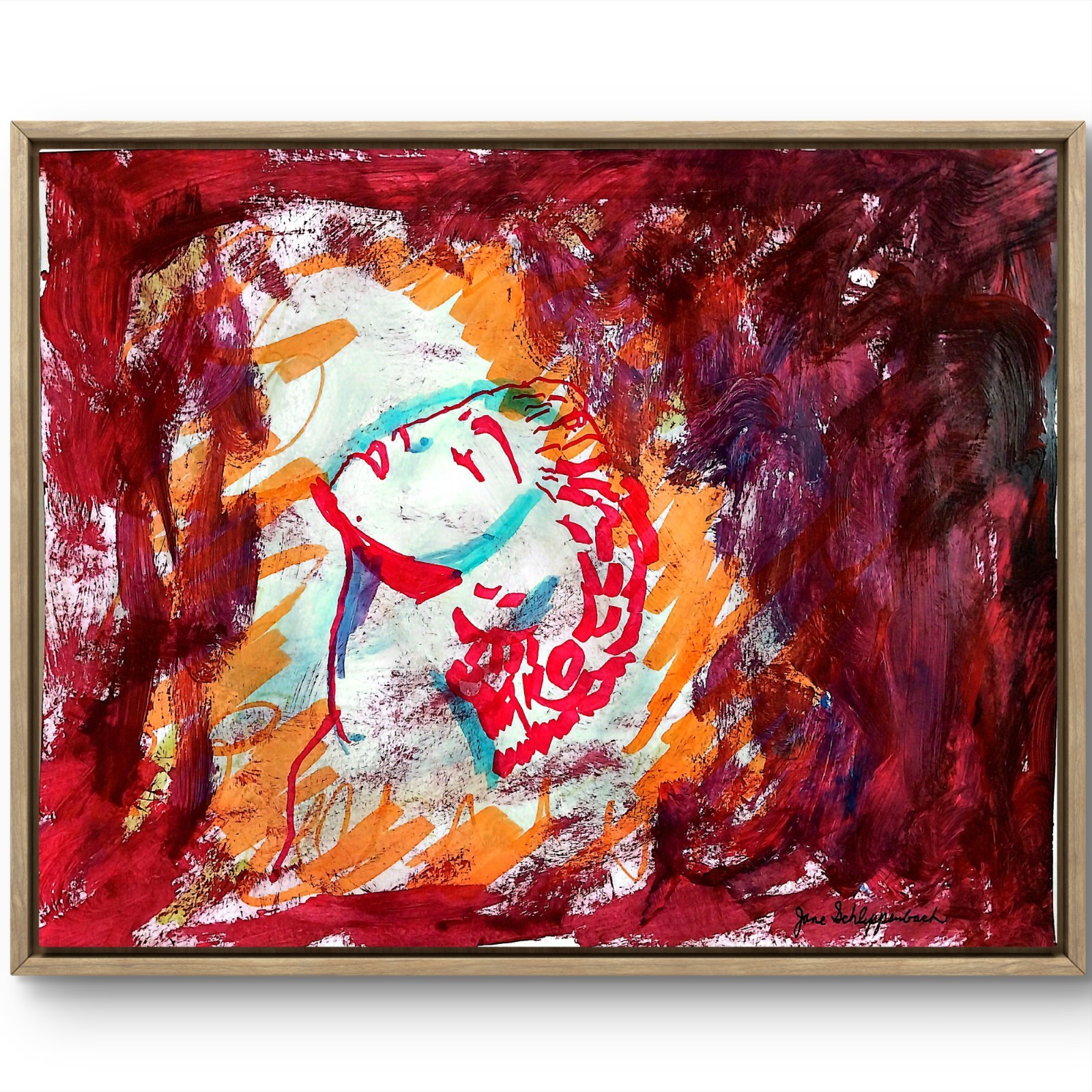 Womanly 11×14 Vibrant Wall Art Contemporary Original Signed Paper Acrylic BACH