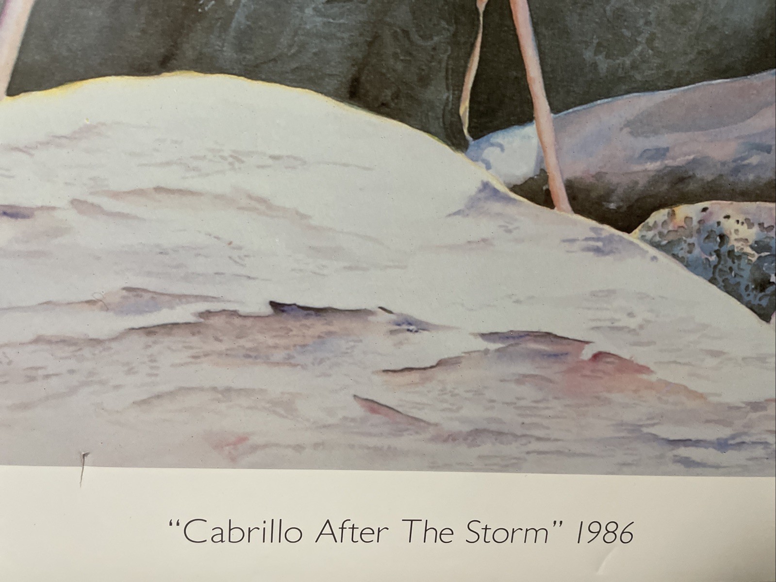 Cabrillo «After The Storm»1986 California Signed Linda Gunn 28.5″X20»