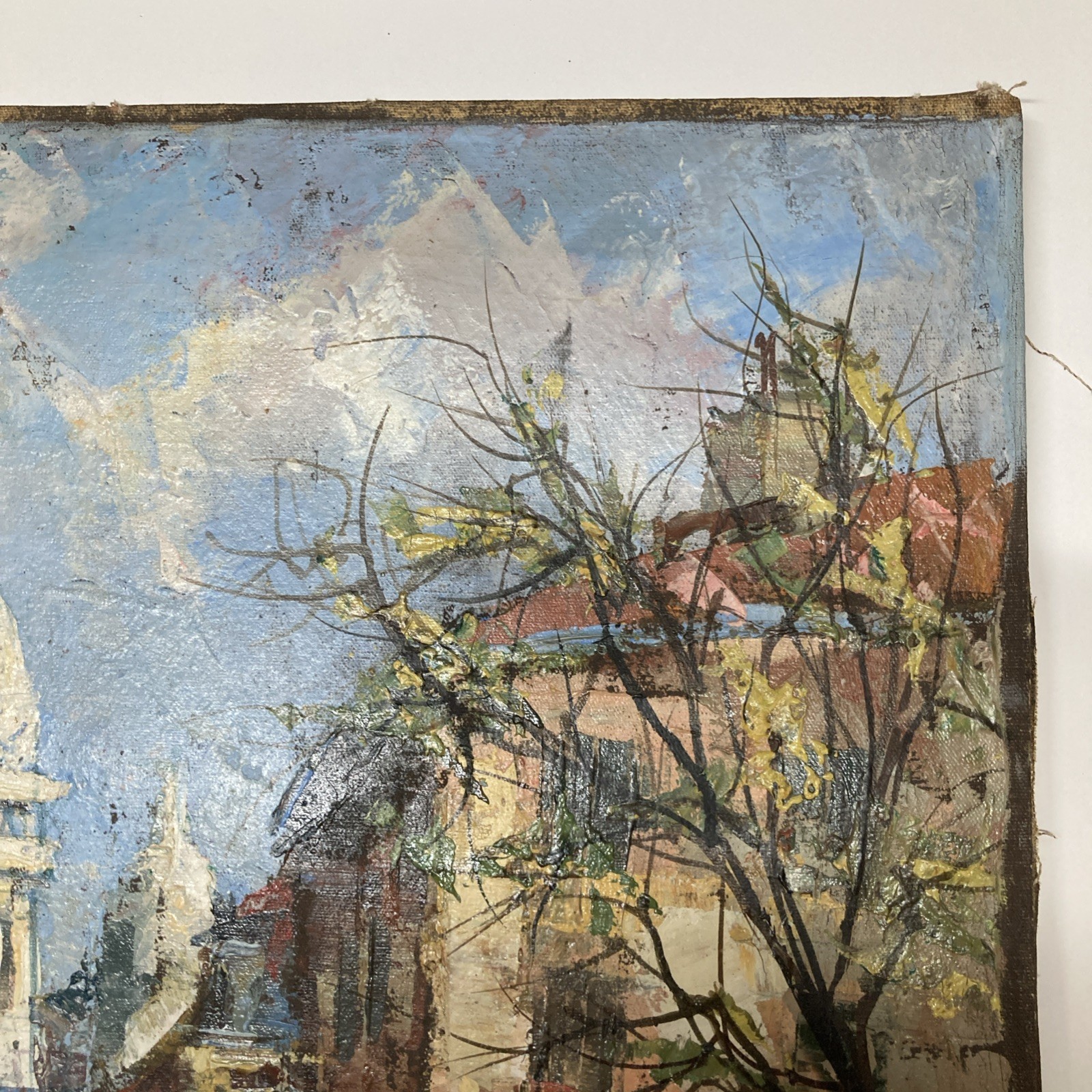 Kubur Spiro, “ Paris” . Vintage Stretched Original Oil Painting On canvas.