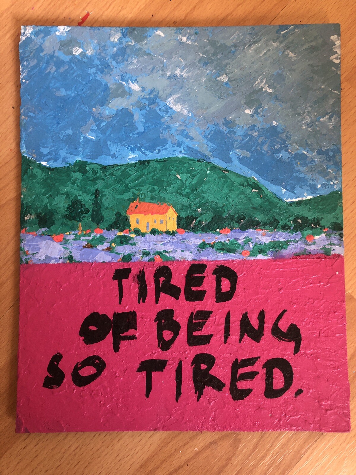 Original Modern Abstract Quote Painting Impressionist Landscape On Canvas