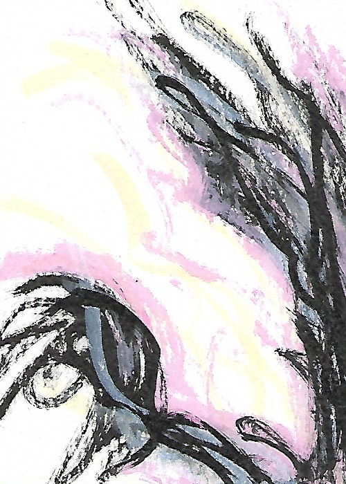 ACEO ATC CARD «My Dark Flames» REASOR Original Abstract Painting 2.5×3.5