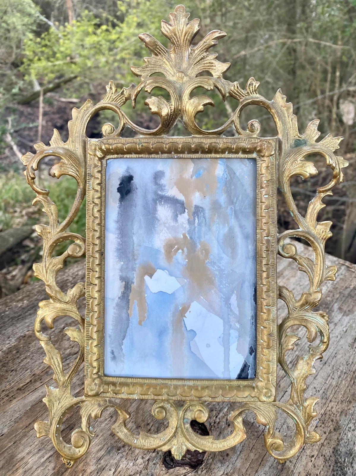 Virginia Metalcrafters Brass Frame + Abstract Painting