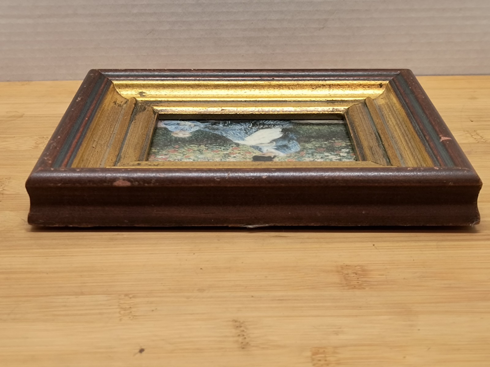 CLAUDE MONET COLOR PRINT OF «CAMILLE MONET AND A CHILD IN THE GARDEN» Framed VTG