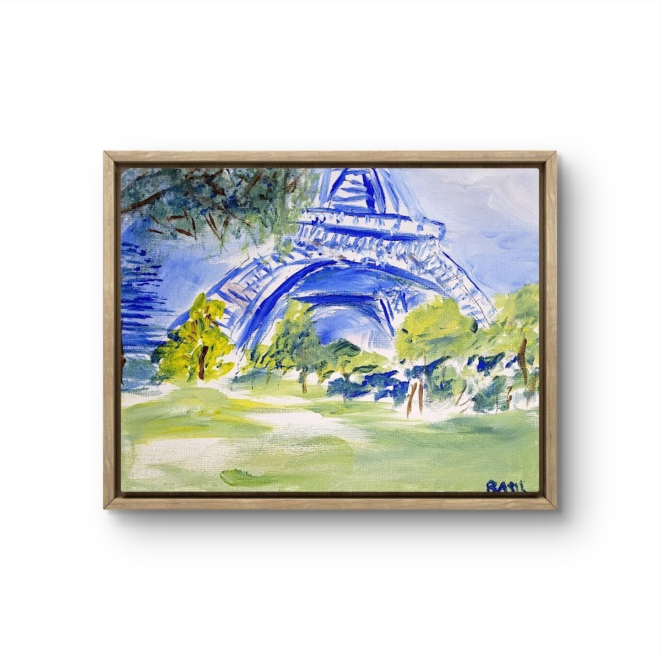 Contemporary Expressionist Original Painting 11×14 Eiffel Tower Arts Basil