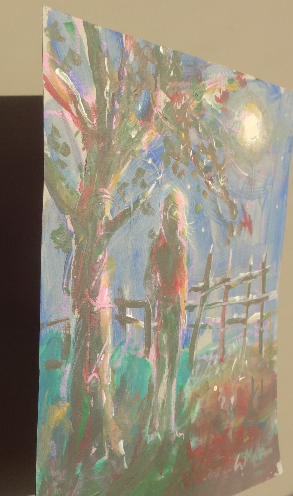 GERRY MILLER – Original Art. «The Moon». 21 x 23 cm. Unframed.