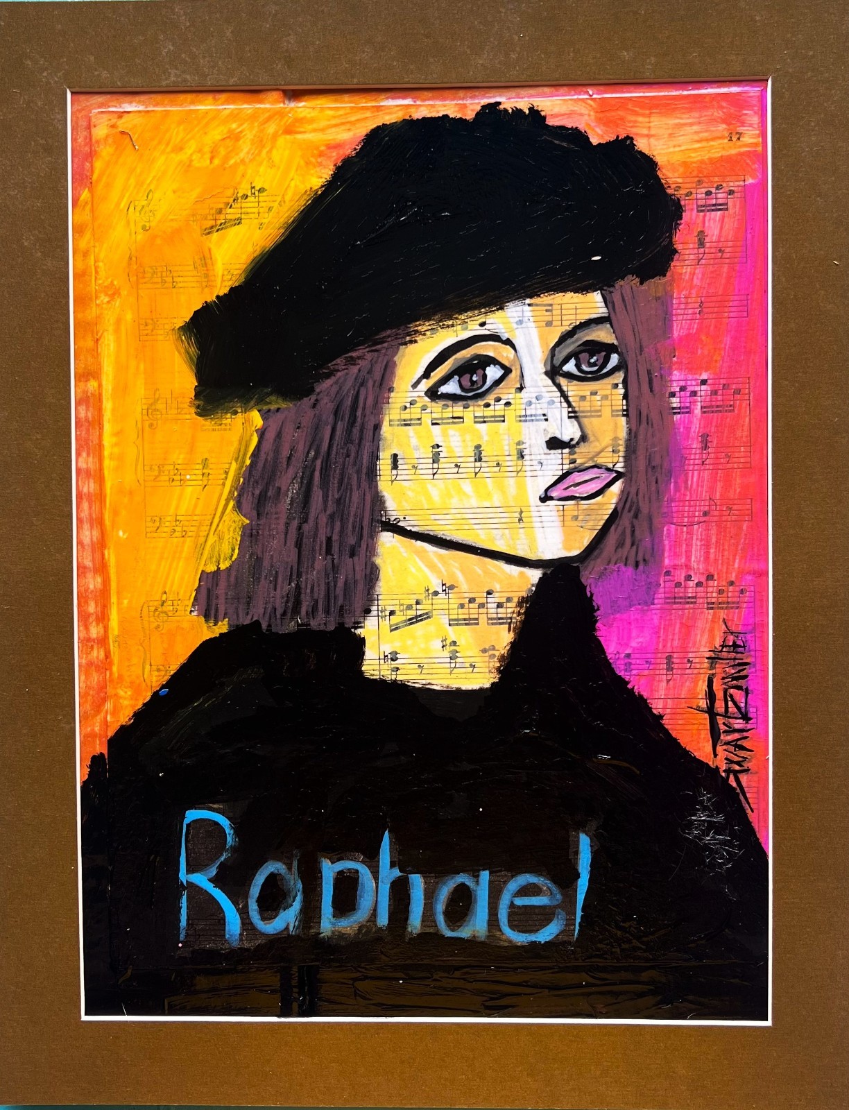 OOAK colorful POP ART SISTERS Framed Painting 11 x 14 ORIGINAL SWARTZMILLER DNA