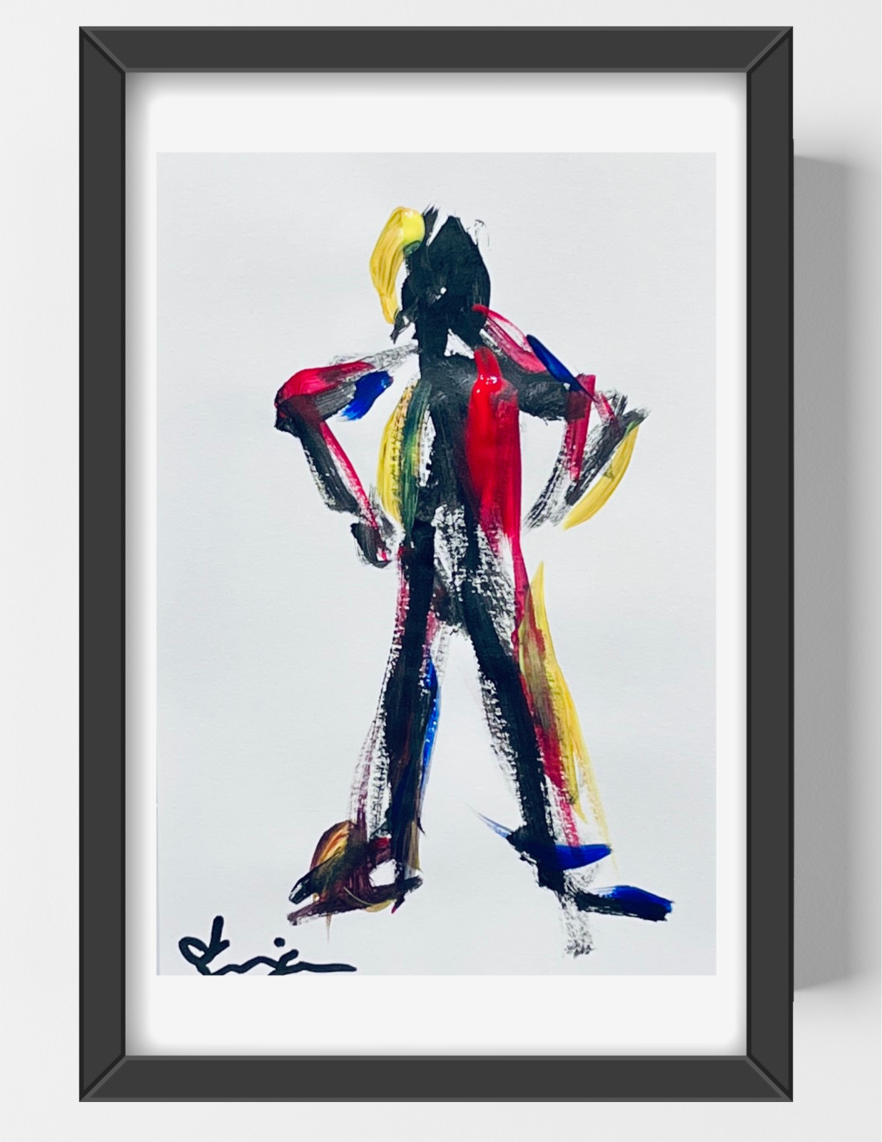 GUAJARDO Original Expressionism Super Hero 9X6 Paper Signed Art