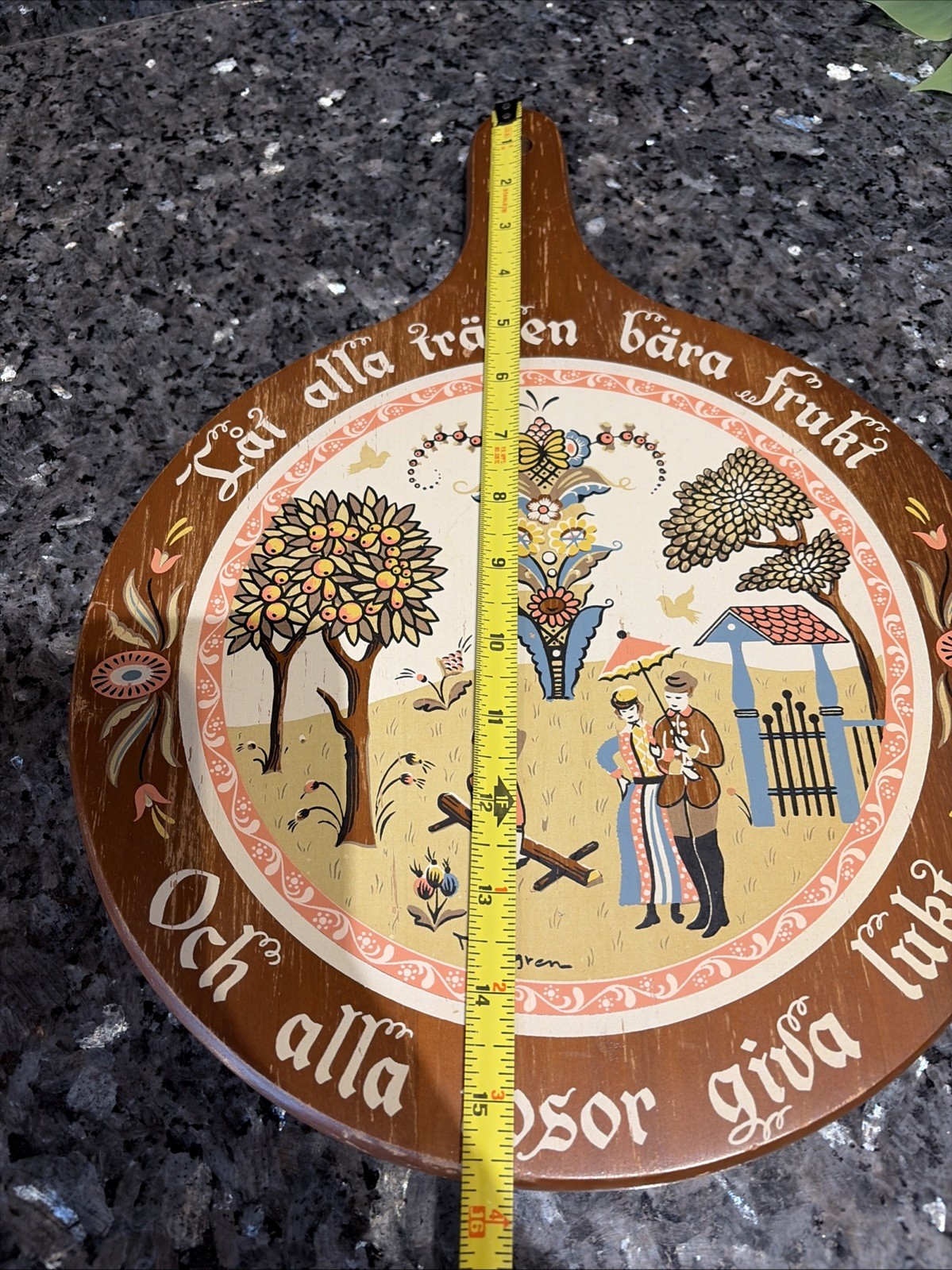 Vintage Berggren Wood Wall Art Decor Cutting Board Scandinavian