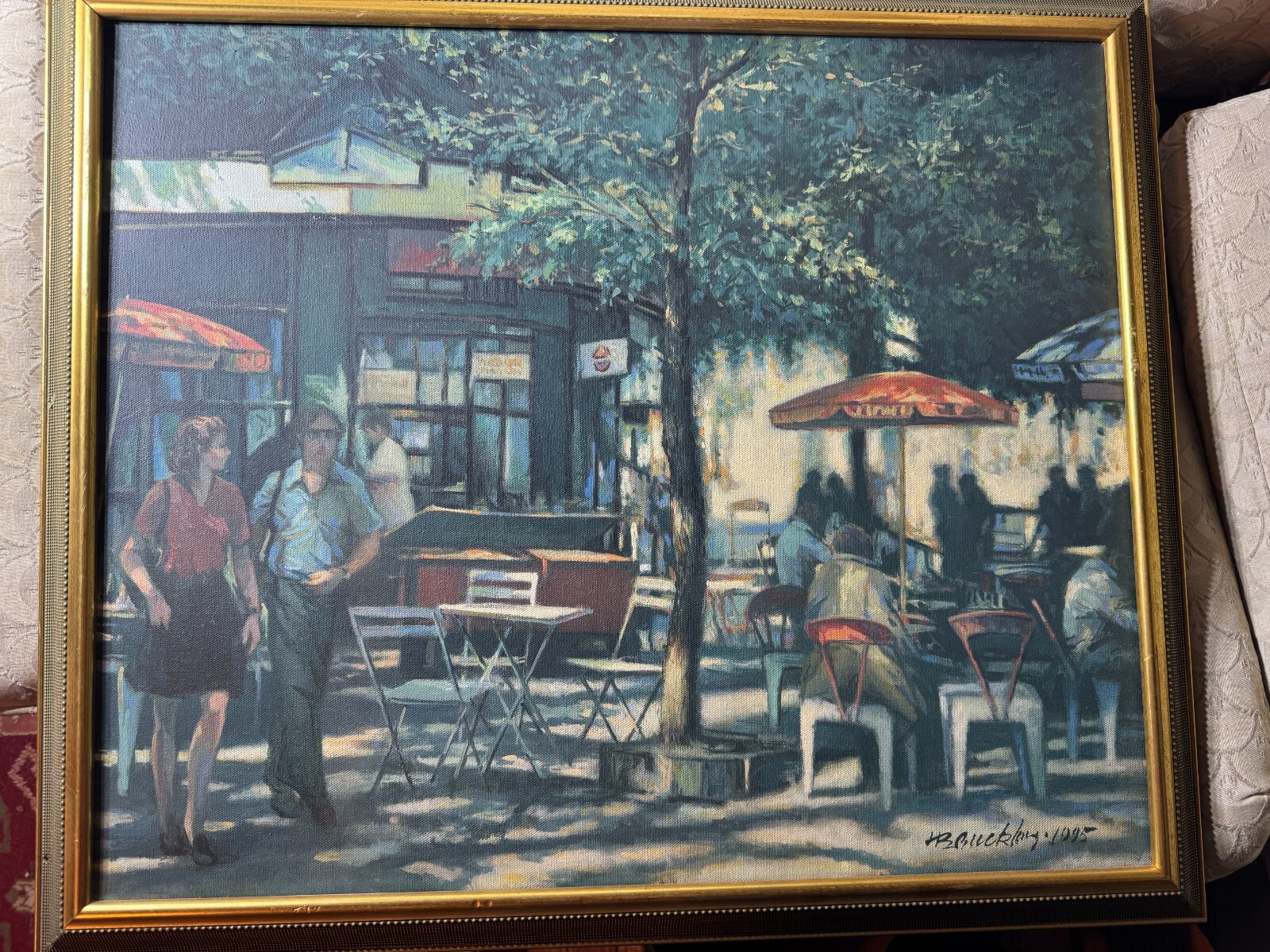 Harry E Buckley 02 «Parisian Scene XXIII» Oil Painting – Signed And Framed