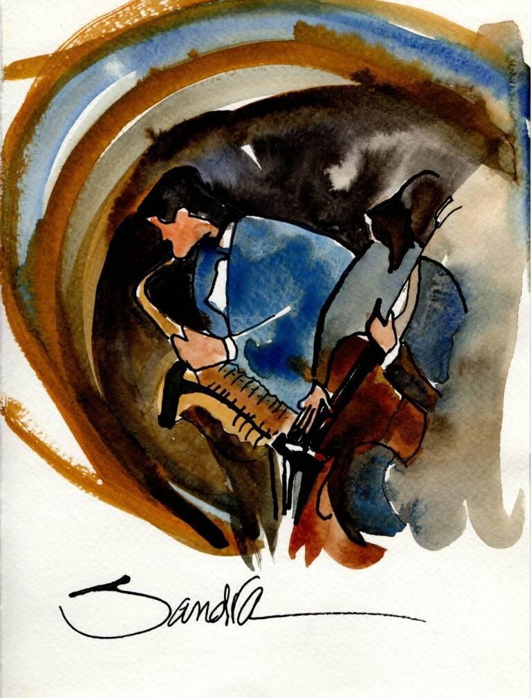 Jazz Band 3 : Sandra Watercolors™ California : ORIGINAL PAINTING