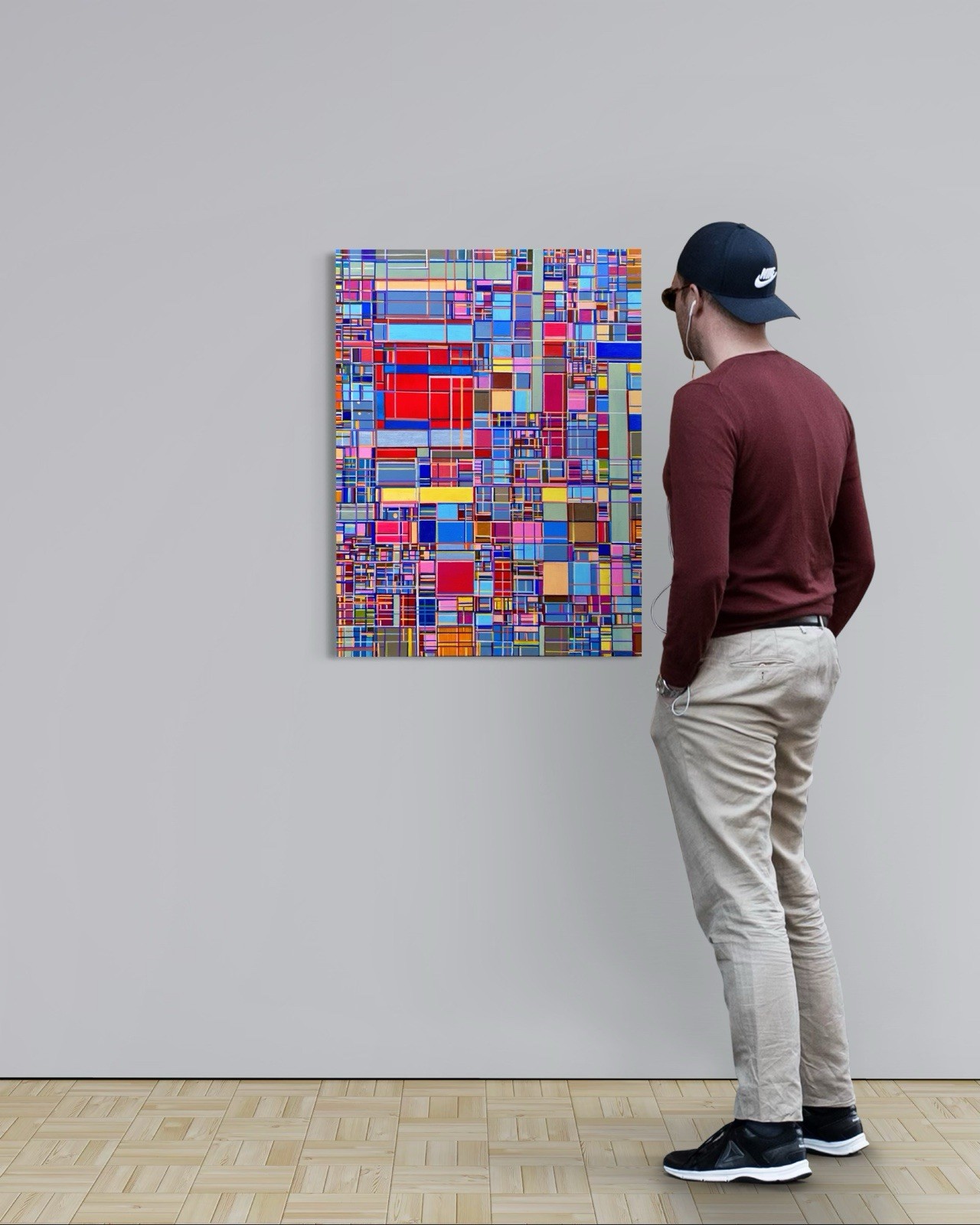 Original Acrylic Painting Picture Abstract Modern Geometric