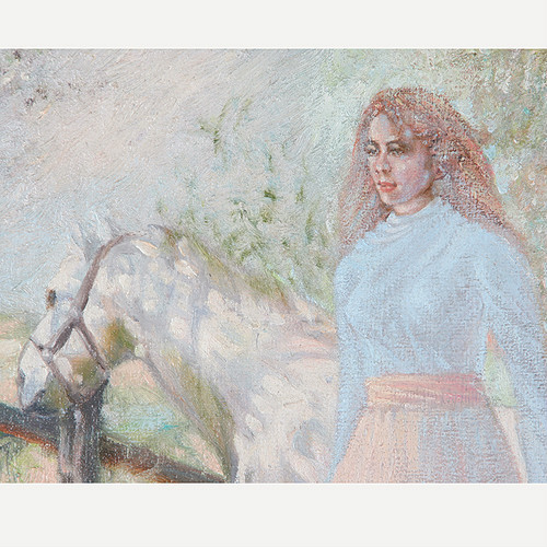 «Before the Ride» By Anthony Sidoni 1995 Signed Oil on Canvas 20 1/2″x17 1/2″
