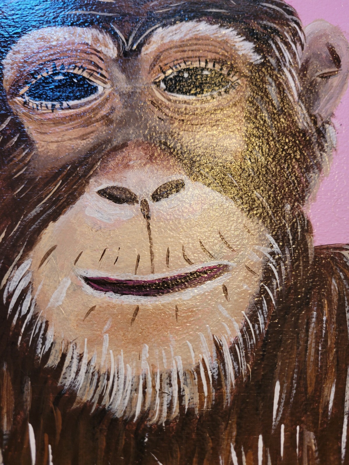 Janet Smith 2pc Painting Monkey Chimp Mohawk Porcelain Tile 12×12 Whimsical