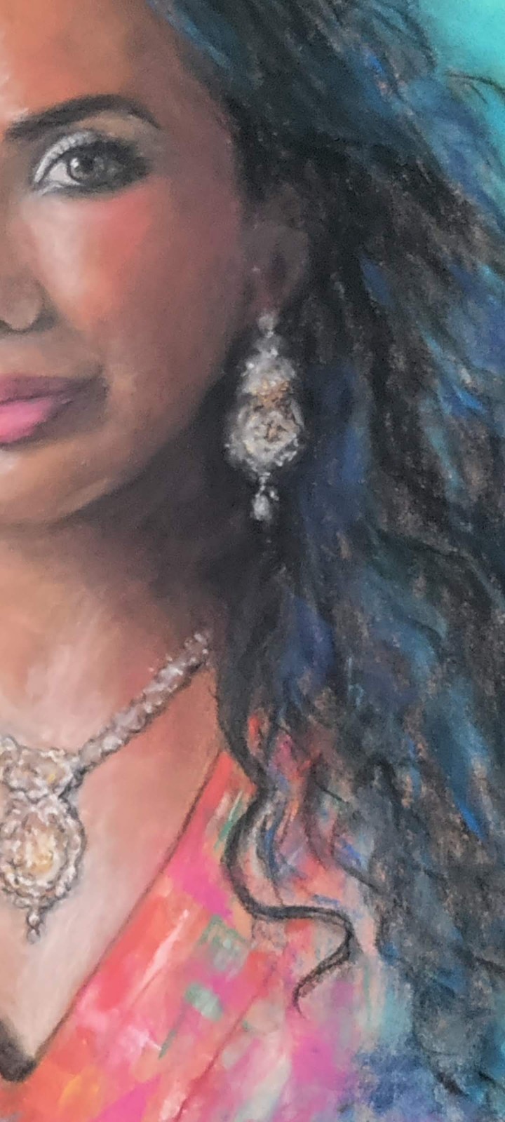Original Expressive Beautiful Girl 14 x 11 Pastel on Pastelmat Paper Art
