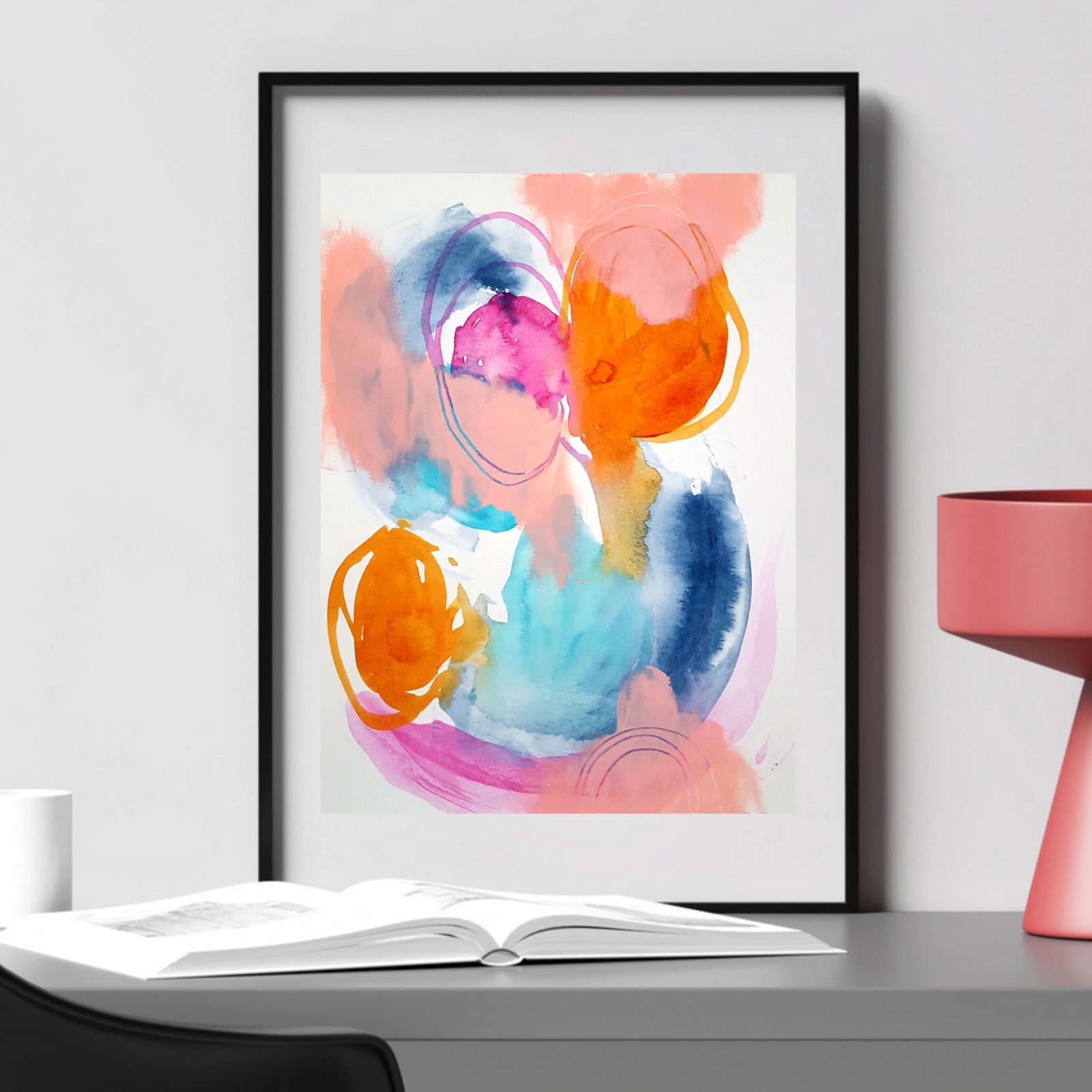 Abstract Expressionist Original 9×12 Painting Paper Handmade Signed