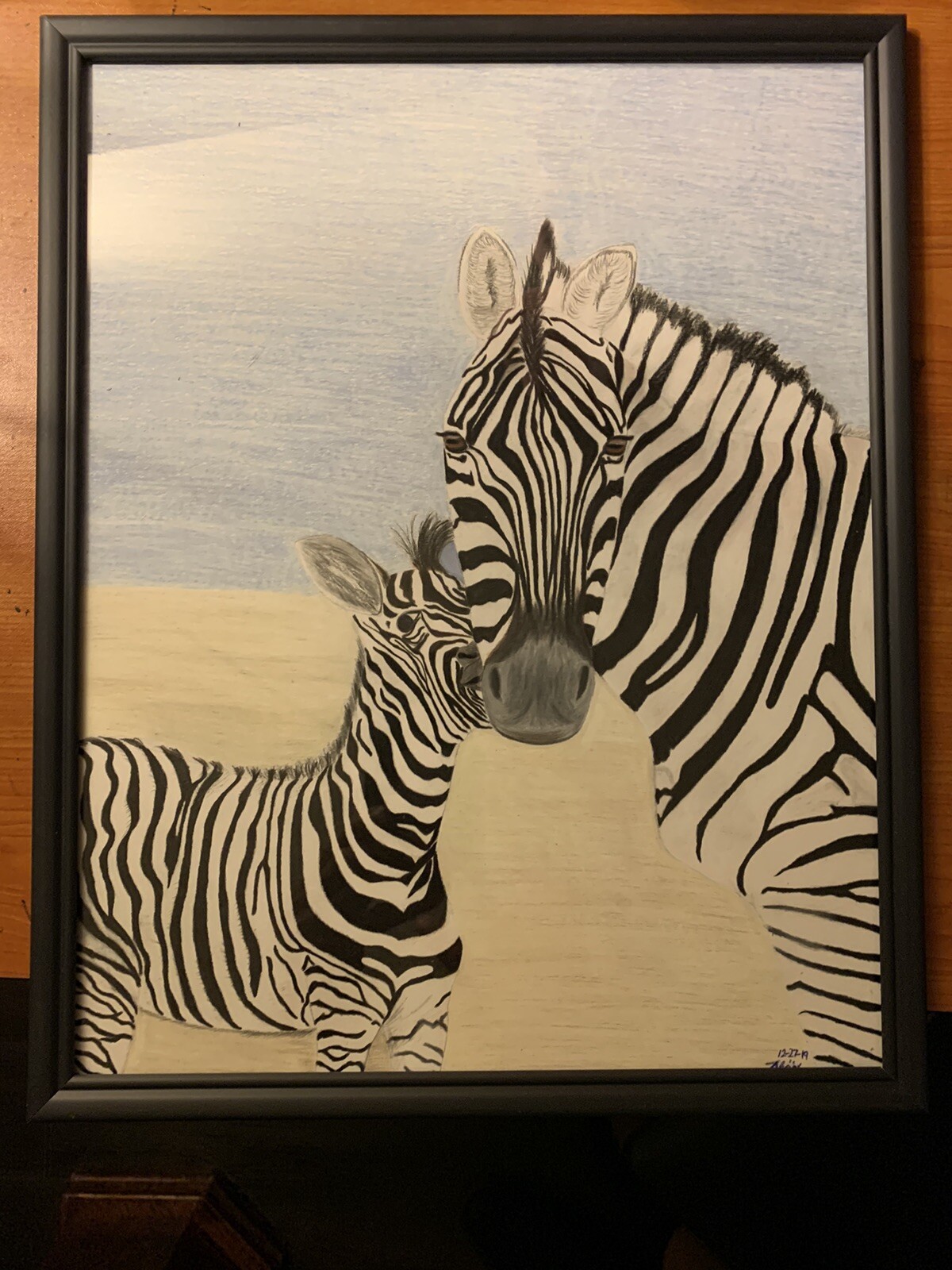 Baby Kissing Mama Zebra Artwork