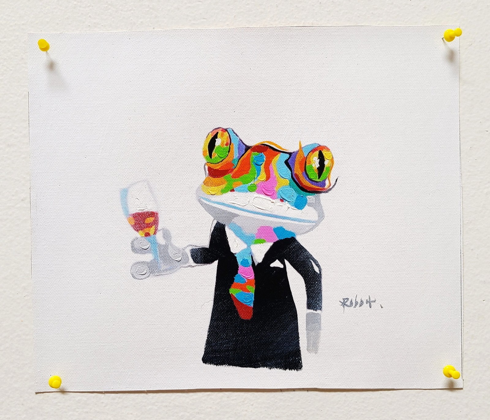 Fron with wine glasses – 8×10, Hand painted on Giclee Canvas, Canvas-only