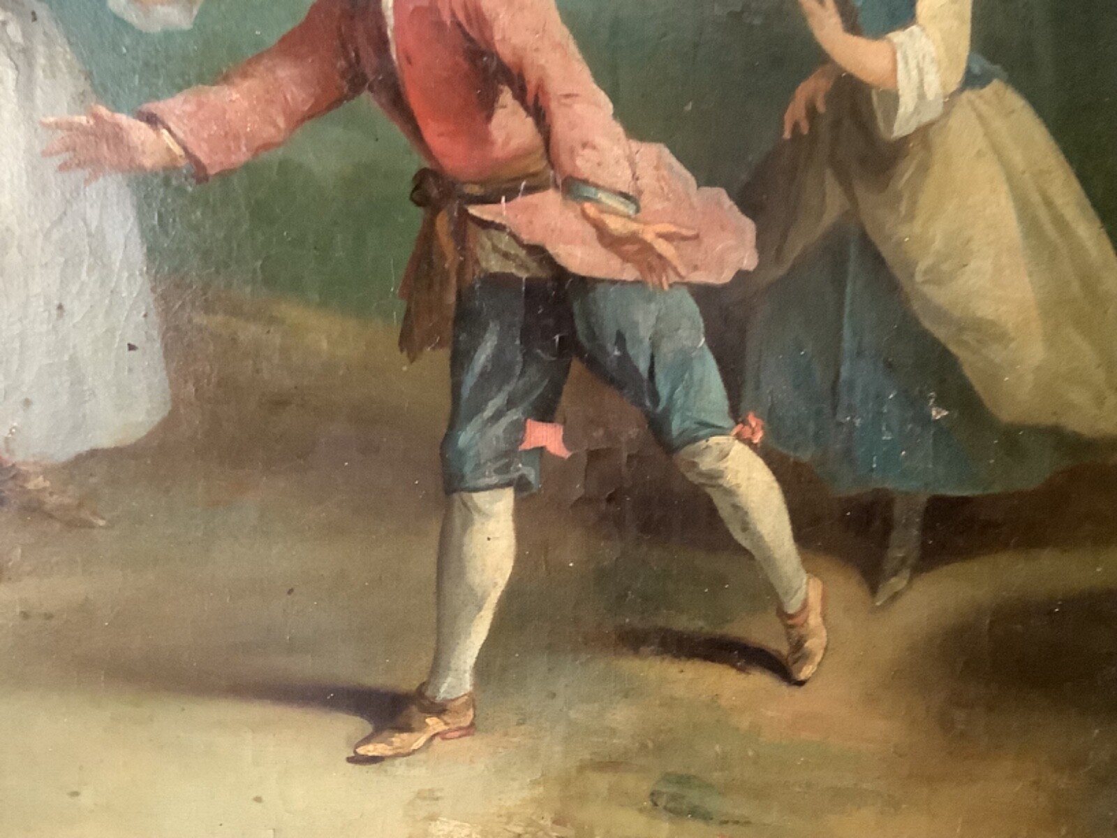 TO RESTORE 18th CIRCLE FRAGONARD ENTERTAINMENT IN PARK FRENCH OIL ON CANVAS