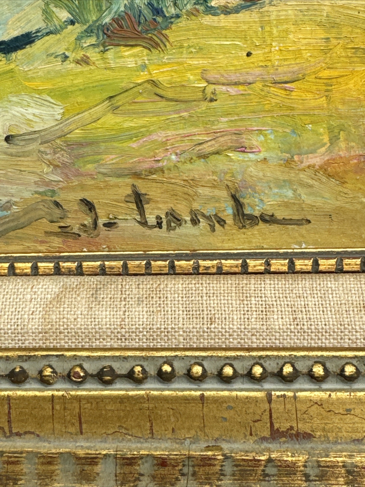 ANTIQUE PAINTING IMPRESSIONISM REGIONALISM MARINA NAUTICAL PORT BOAT DOCK OLD