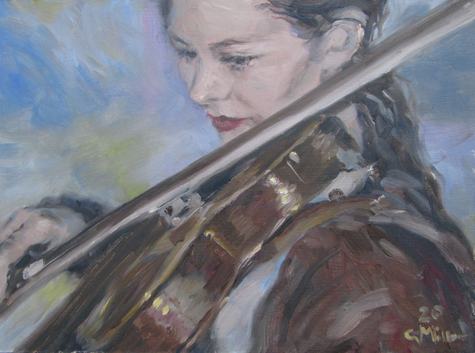 GERRY MILLER-Violinist-Oil Painting-Gerry Miller-40x30cm