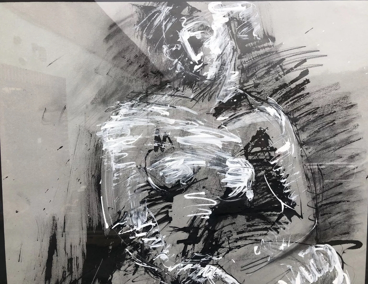 Signed Ruslan Khais 4 1 96 Gouache Of A Nude Female 29 1/2” X 14 1/4” X 1 3/4”