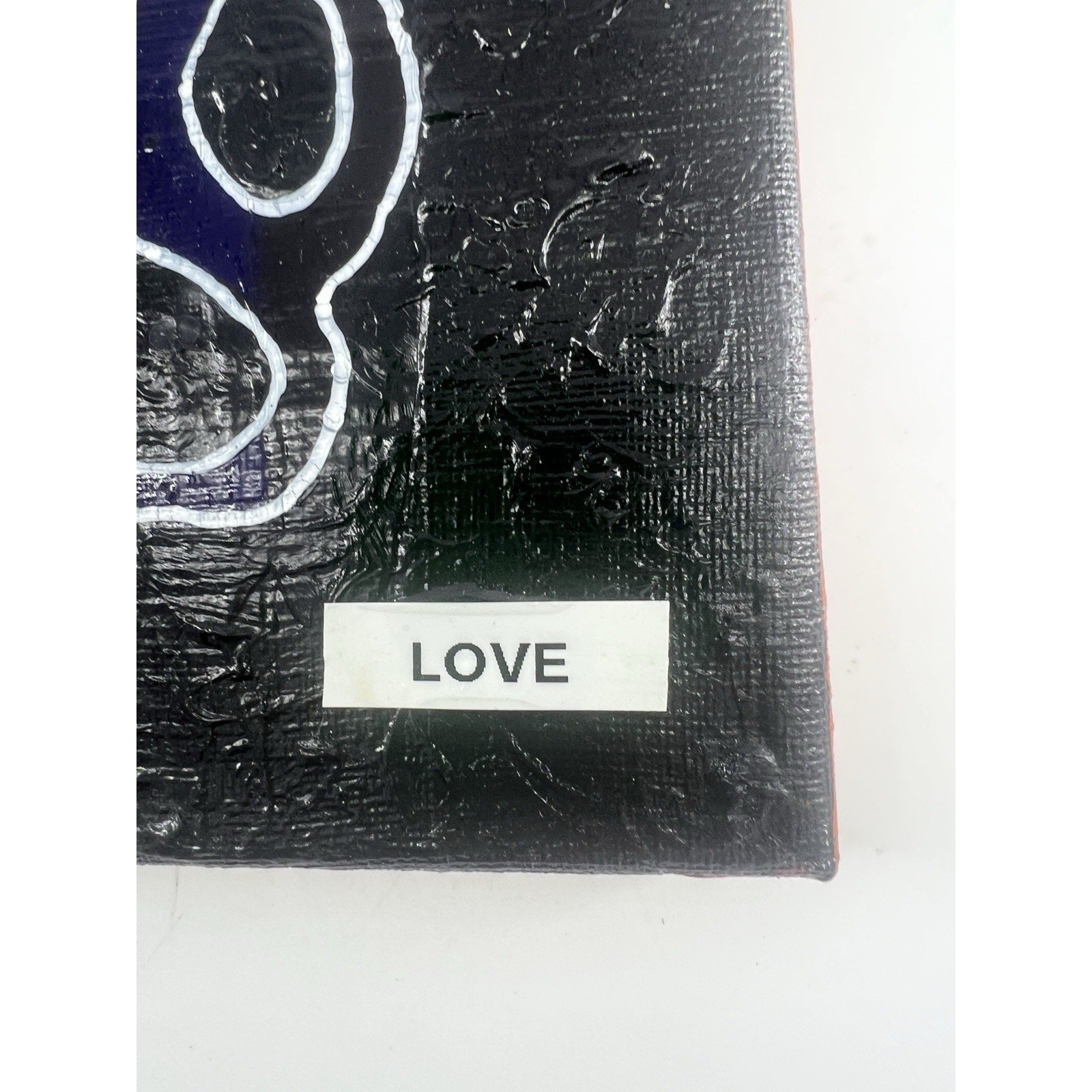 Handmade Acrylic Painting Canvas Puppy Doggy Love Black Rainbow 10″x8″x.75″ Art