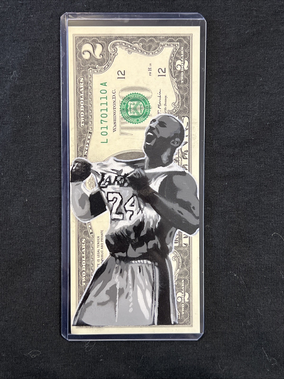 Kobe Bryant 2 Dollar bill painting Tattoo Art Graffiti Art Original Street Art