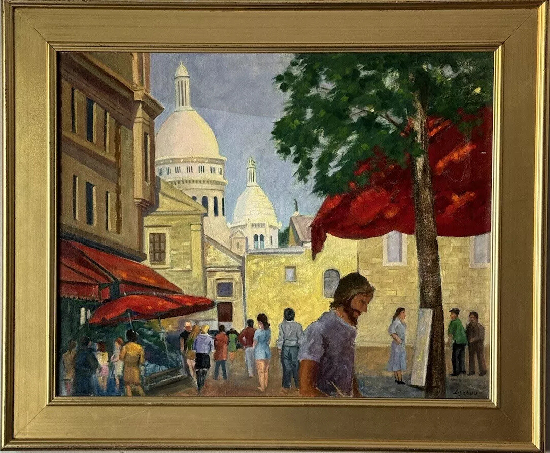 LEONARD SCHEU ANTIQUE MODERN FIGURATIVE LANDSCAPE OIL PAINTING OLD CALIFORNIA 53