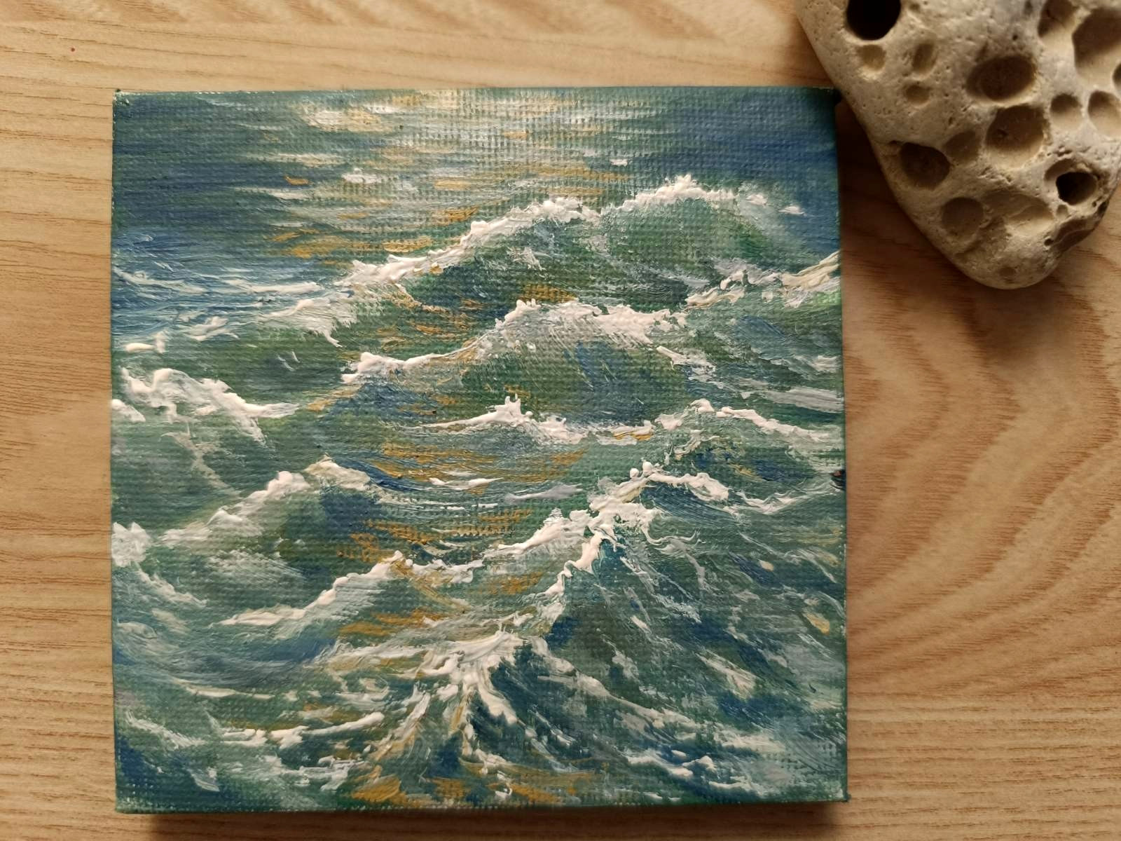 TEXTURED IMPASTO Original Arts OIL Painting WAVES Canvas Impressionism Seascape