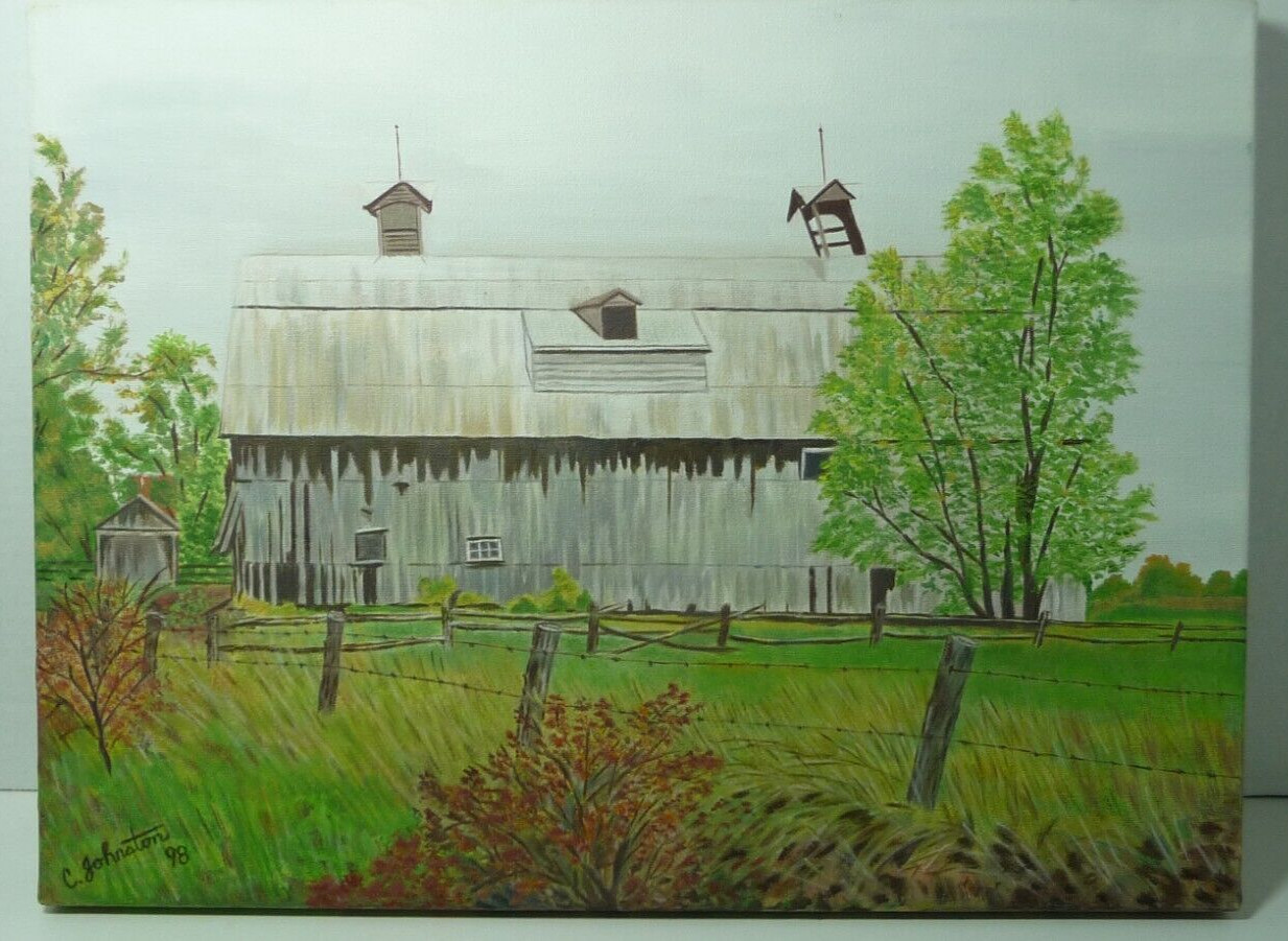 Oil Painting 15.75×11.95 Landscape By Catherine Johnston A View From The Past 98
