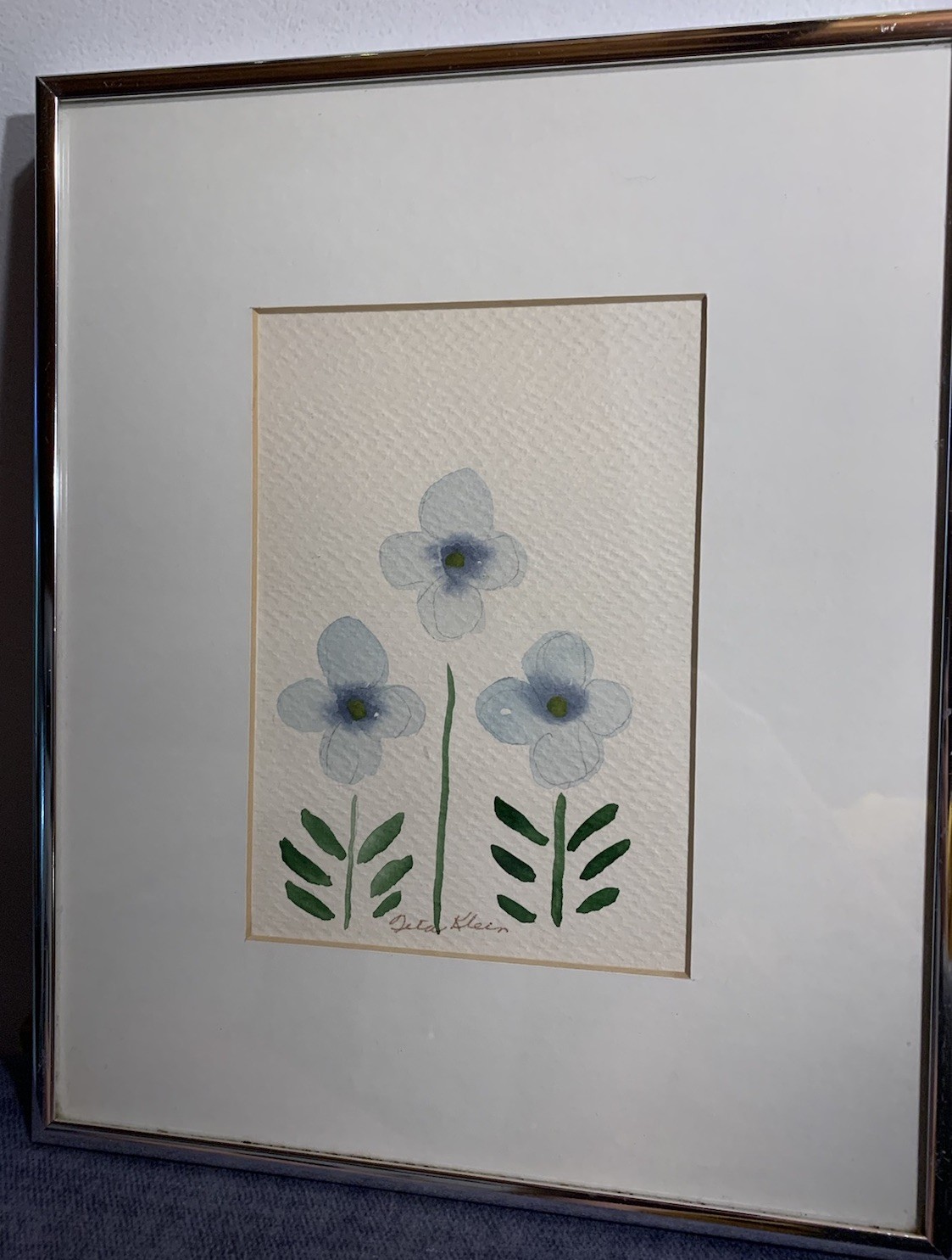 Botanical Artist Nita Klein Original Signed Watercolor Matted Framed Flowers