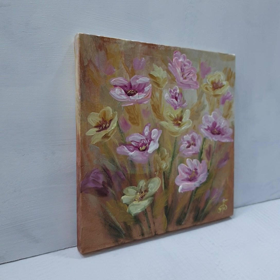 Original Flowers Hand Painted Artwork Home Decor Gift Wall Art Ukrainian Artist