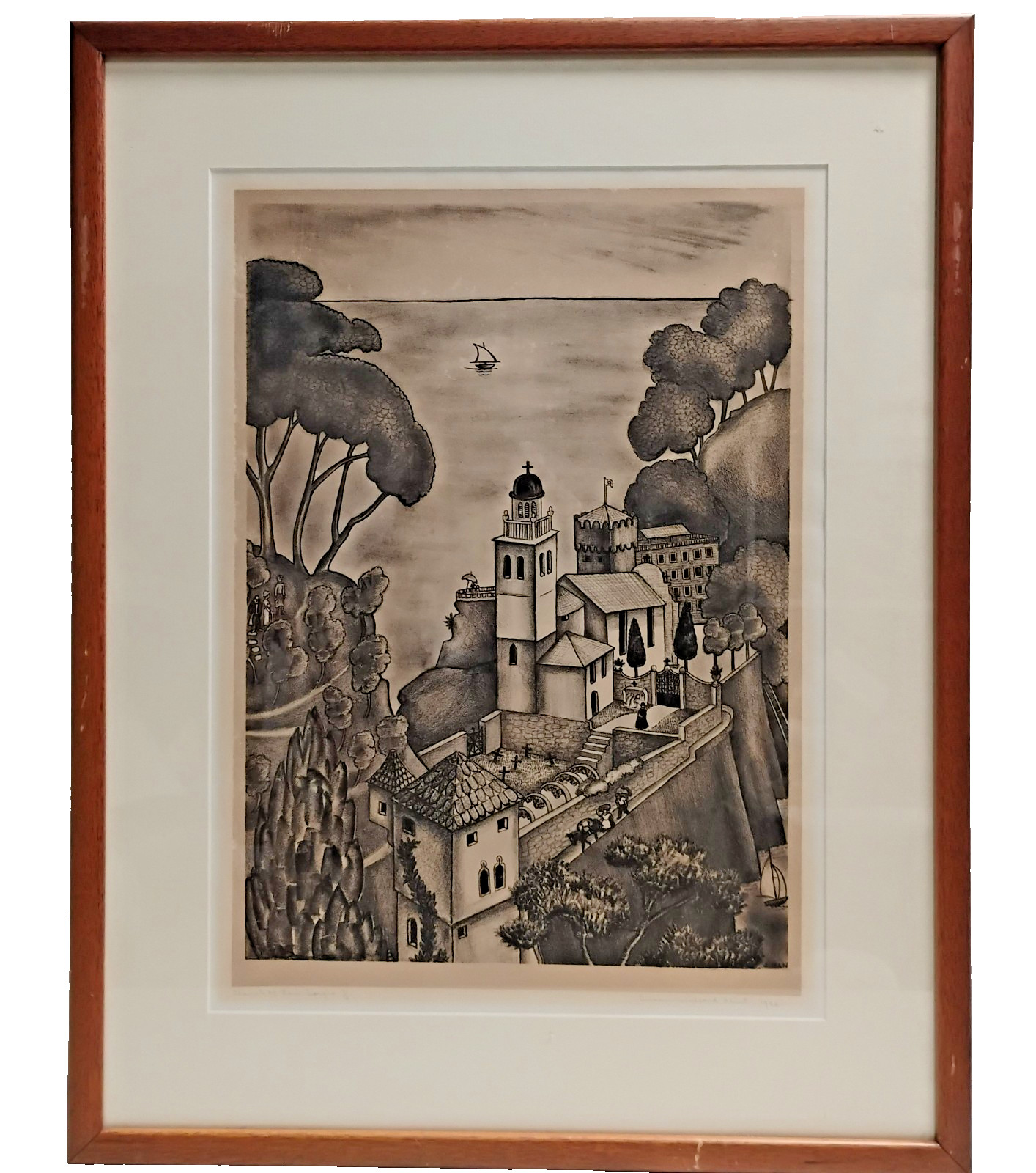 Landscape Litho Print Church of San Giorgio 1932 Susan Willard Flint 24X19 No. 7
