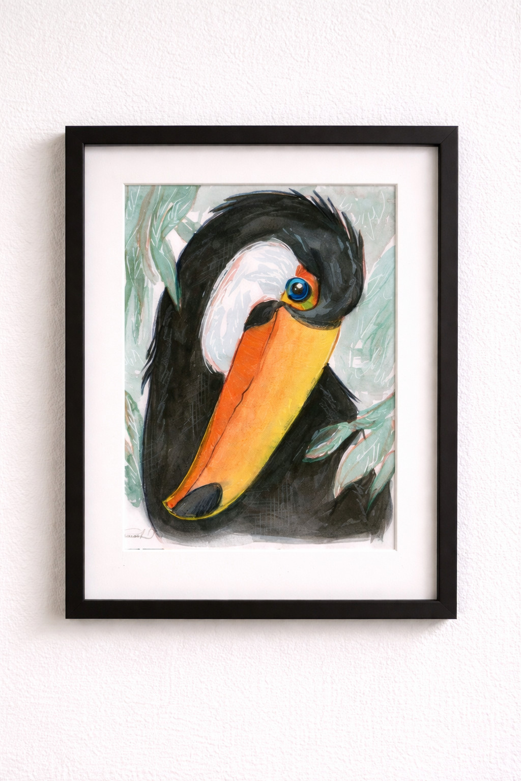 Toucan Painting By Alannah Dyer- Acrylic 8.5×11 in Beautiful Tropical Trendy
