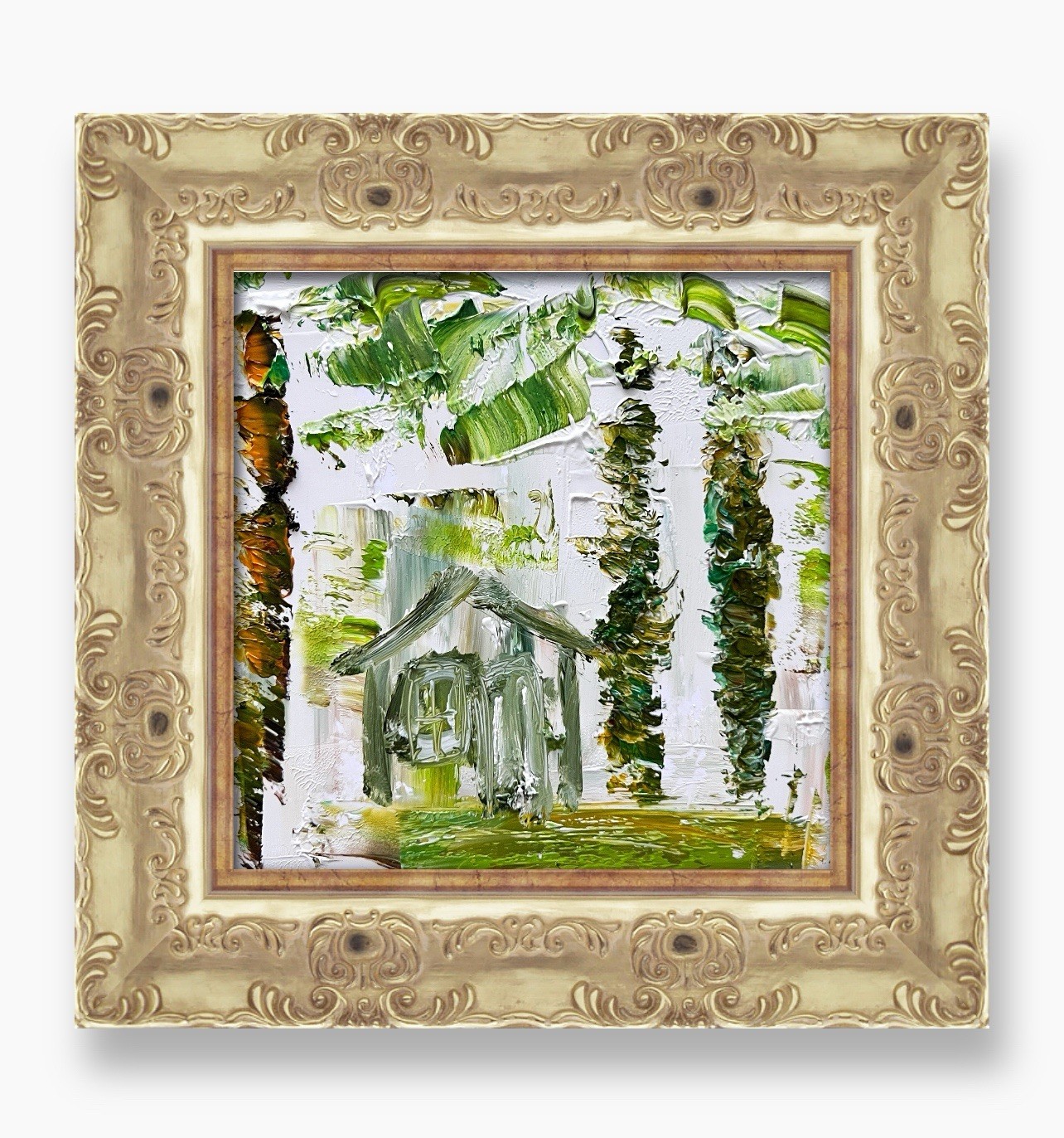 Caribbean Palm Cottage Painting • Relaxing Tropical Art • Modern Home Decor Gift