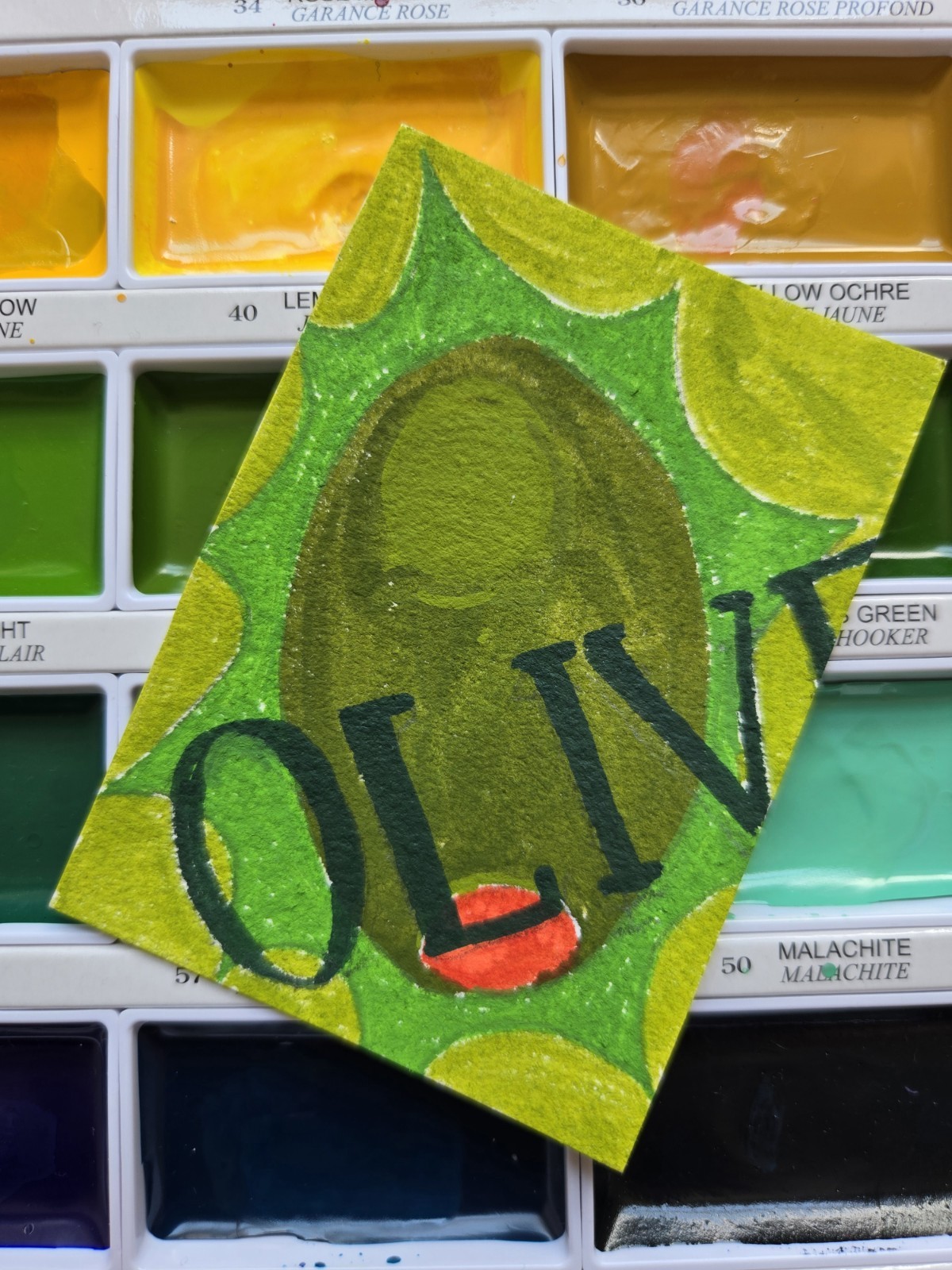 Original ACEO Olive! 2.5 by 3.5