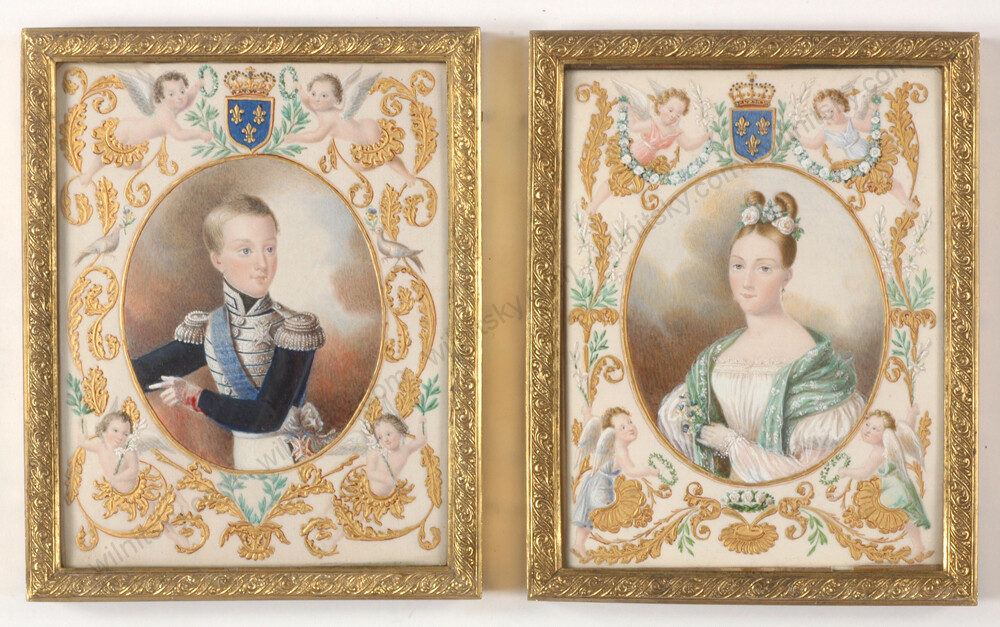 Elie Dignat «Henri & Louise d’Artois, children of Duke de Berry» 2 miniatures(m)