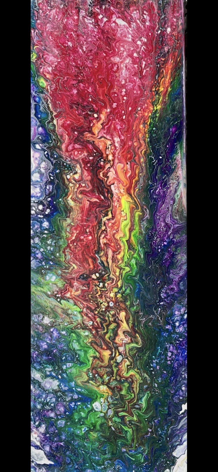 10” x 30” Abstract Colorful Painting Art Canvas Contemporary Single Piece