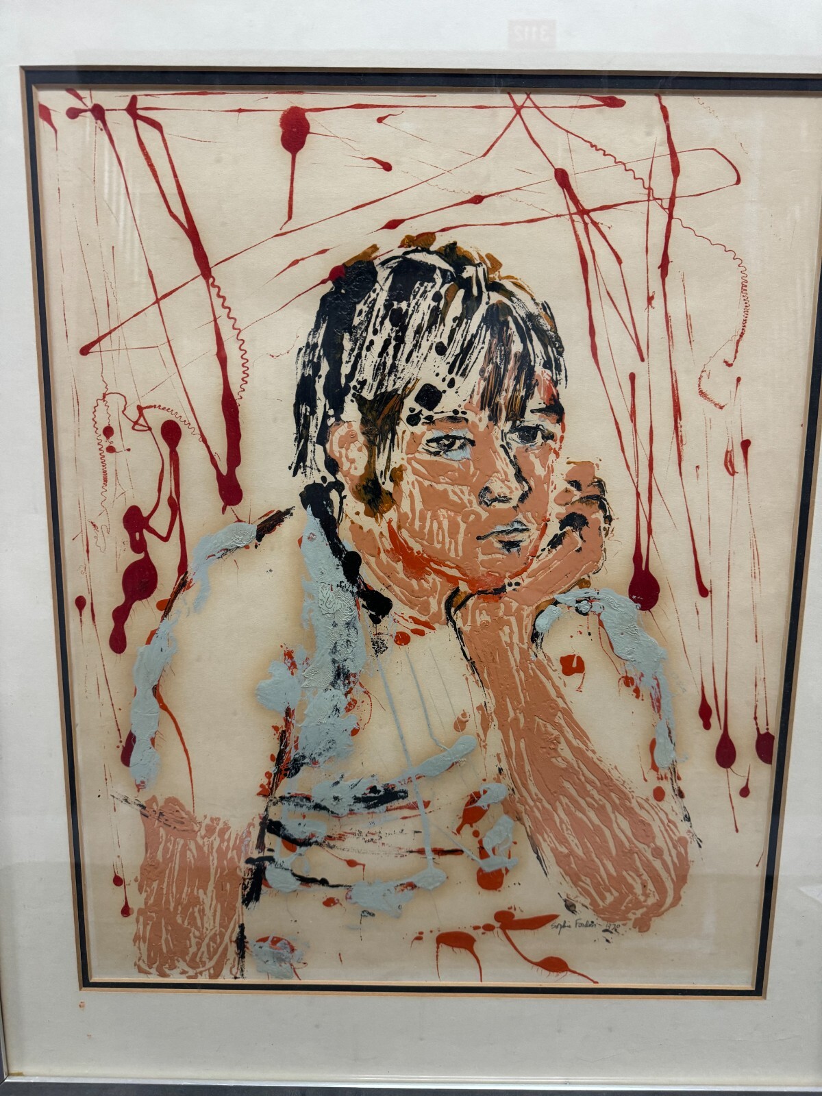 ORIGINAL 1970 SOPHIE FORDON MODERNIST PORTRAIT ON BOARD, EXC COND,