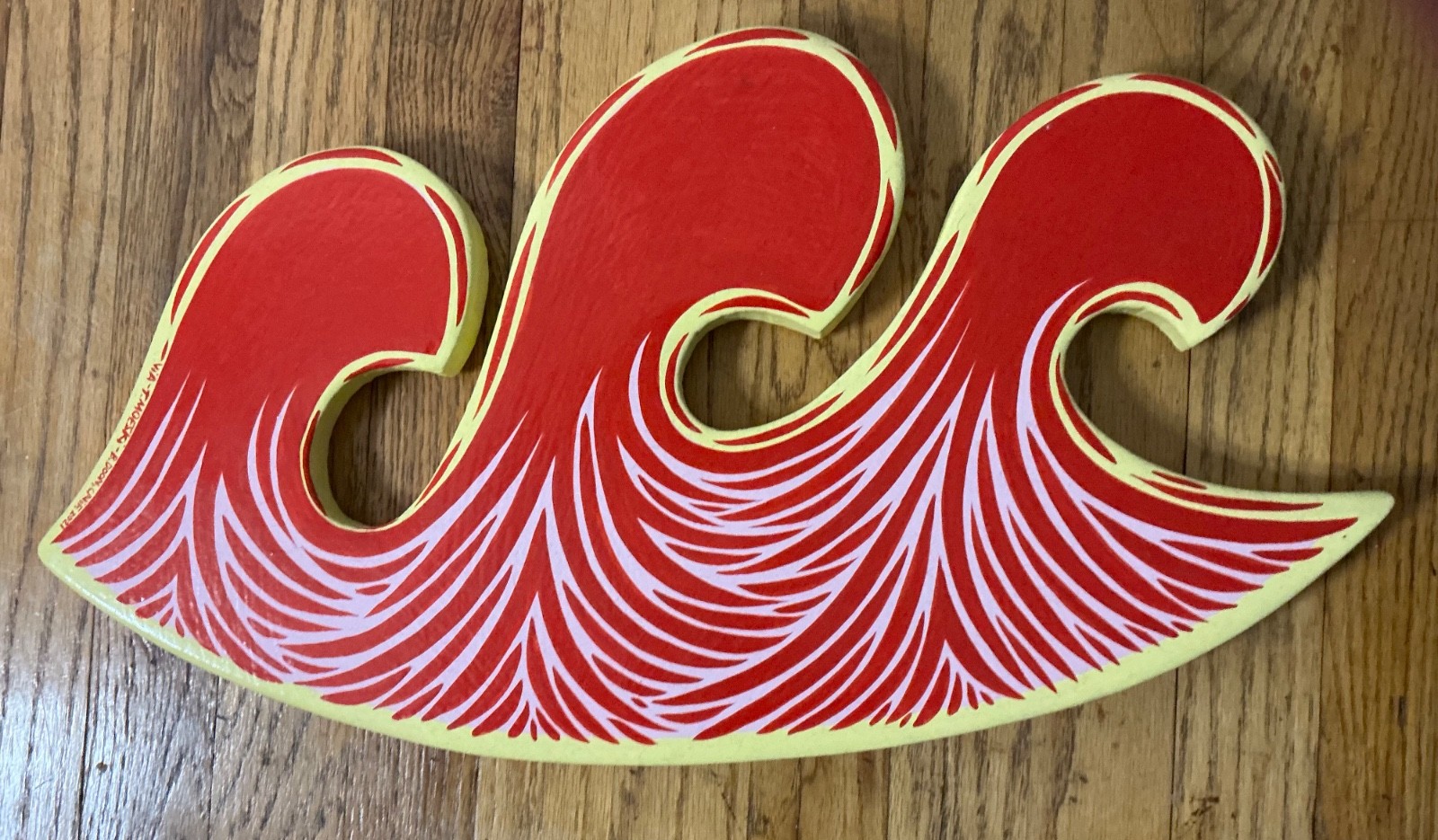 Thomas Campbell “WAVES” original painted wood (2021) Barry McGee Surf Santa Cruz