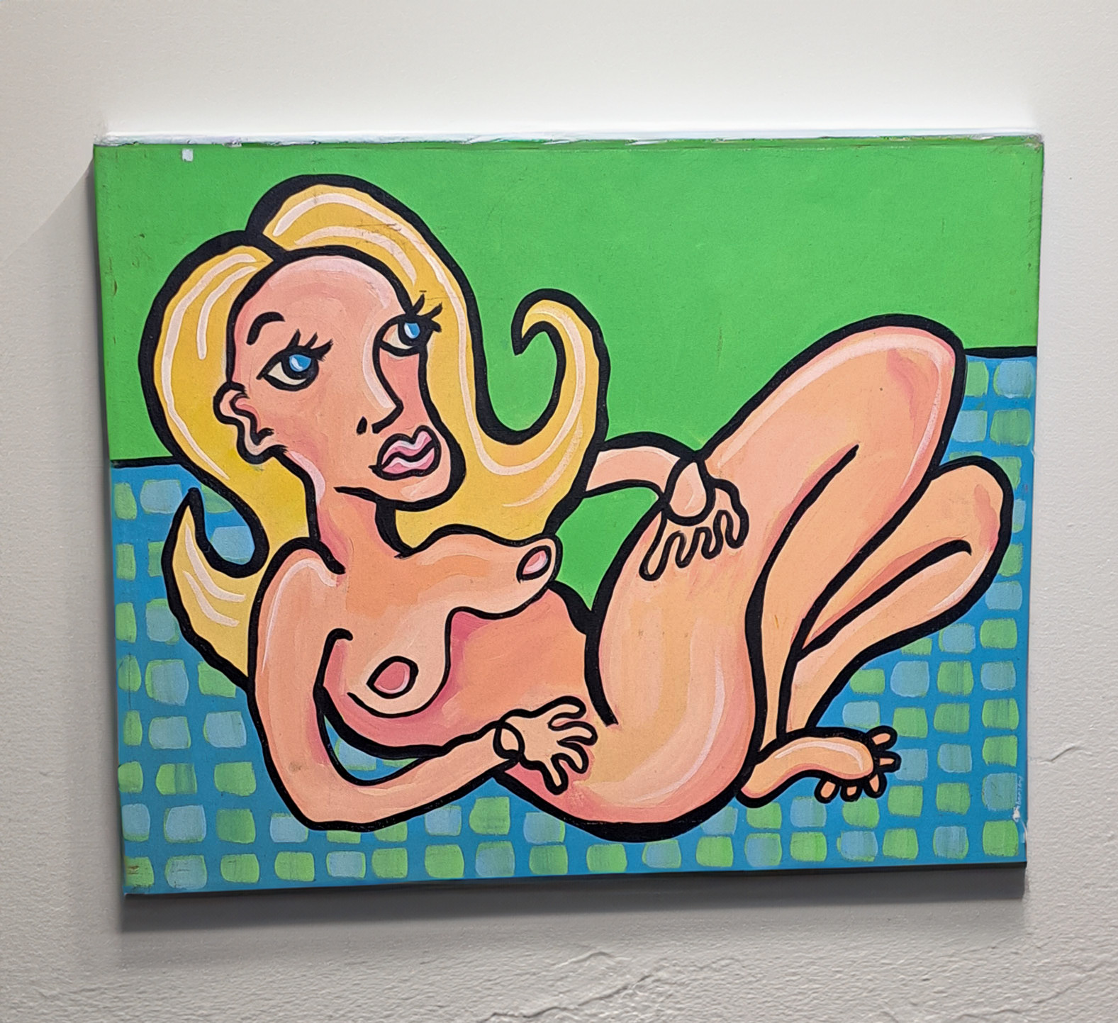 Lowbrow Pop Surrealism PaintingOriginal Signed Zaborsky Laid Back 16″x20″