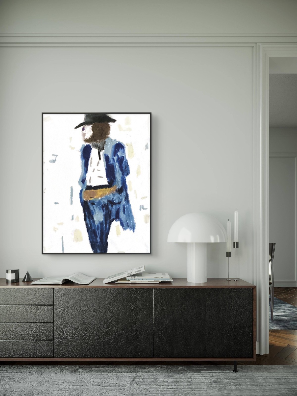 Abstract Original Cowboy Western Rustic Art 11 by 14 Canvas