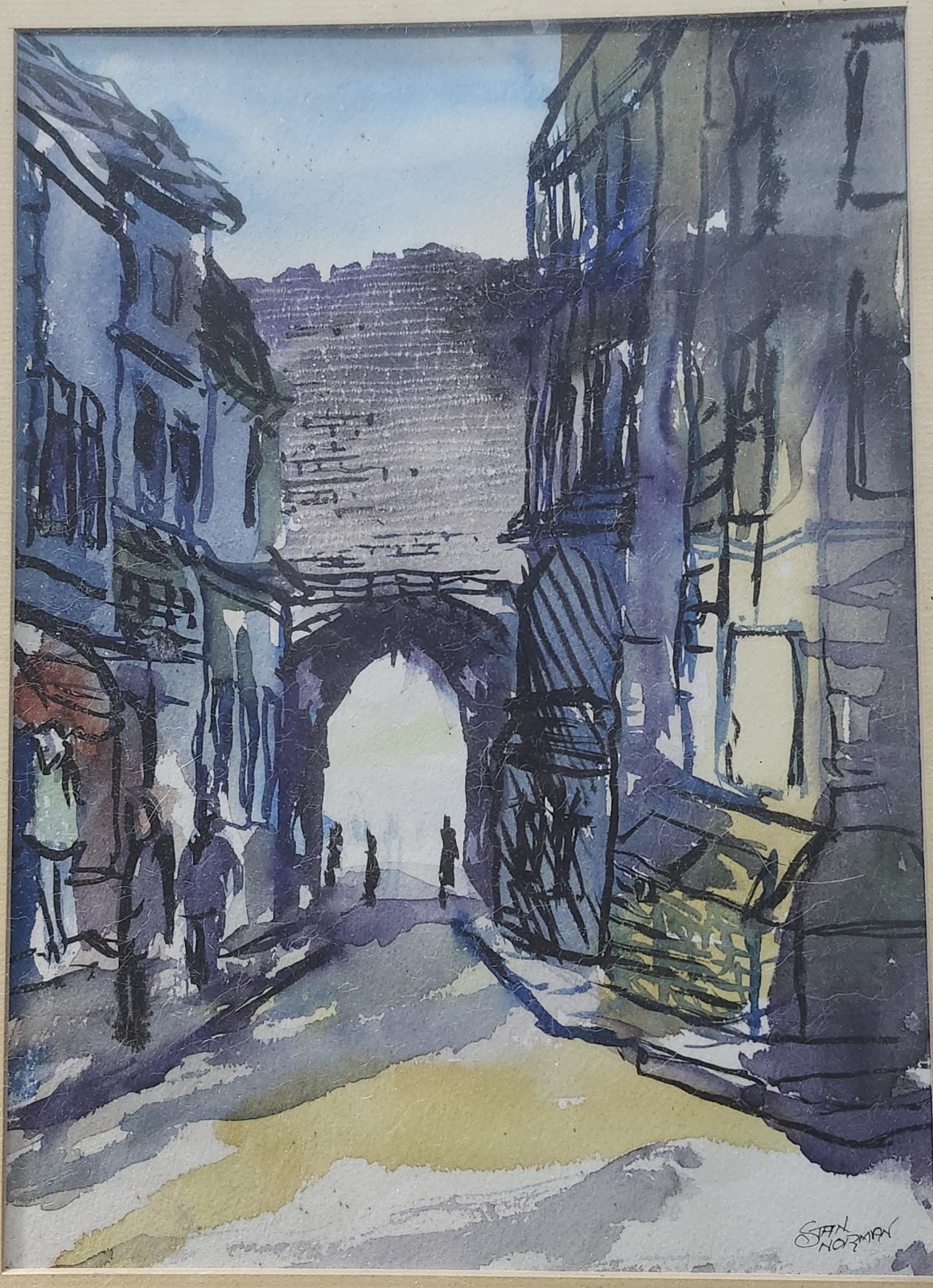 Vintage Original Watercolor Framed Painting