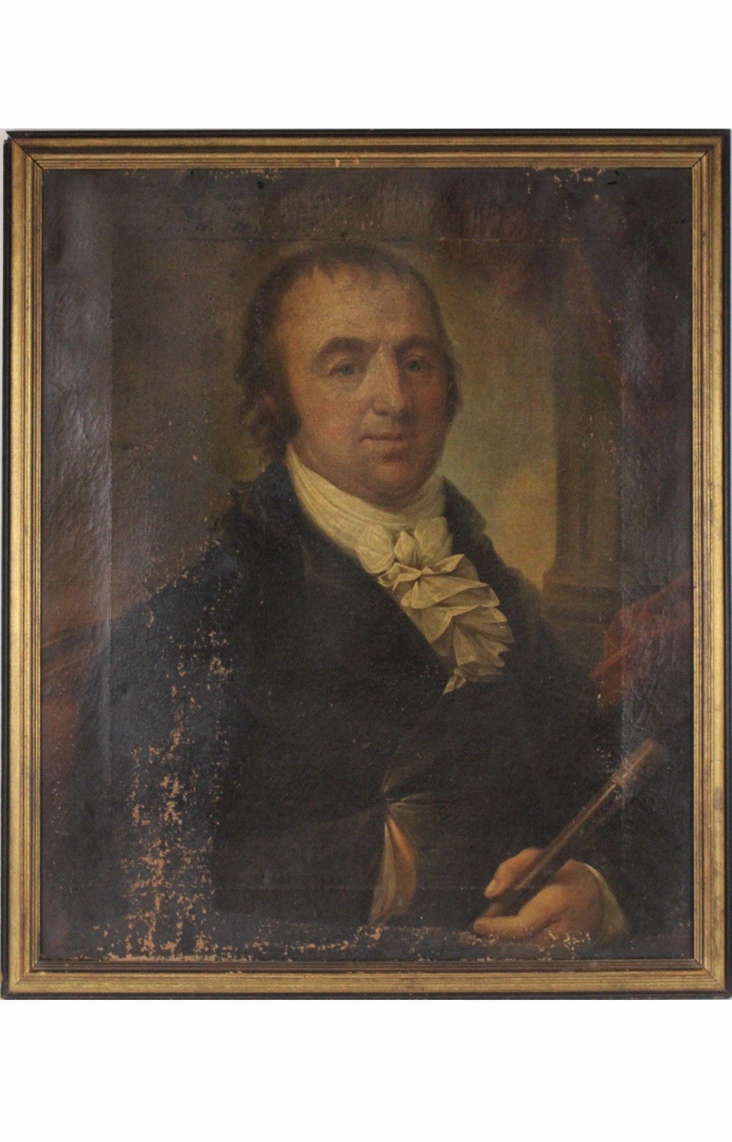 Antique Framed Portrait of a Gentleman, Oil on Canvas Likely 19th Century