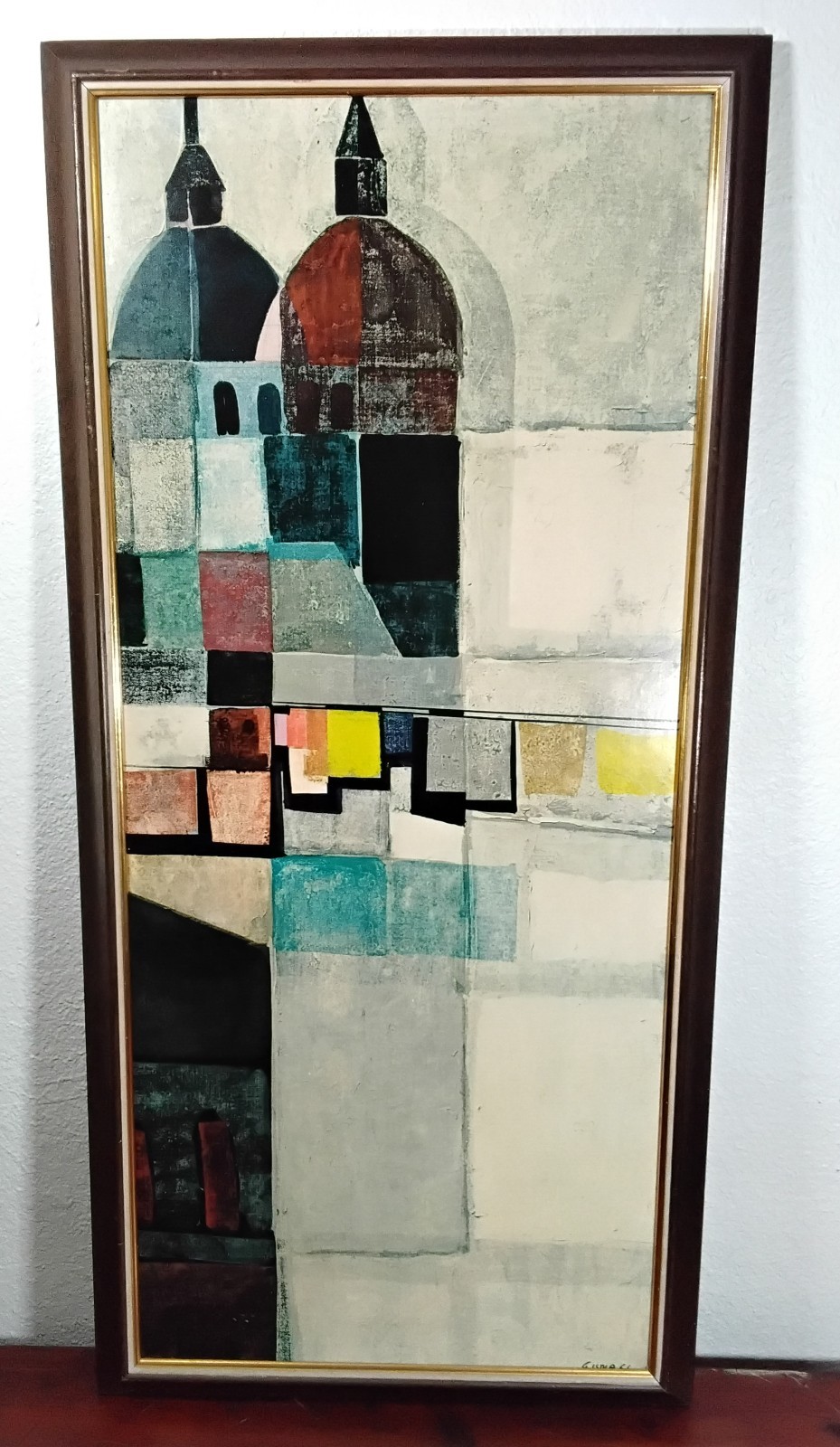MCM textured art print «Rooftops of Rome» by Giancarlo Isola 1960’s